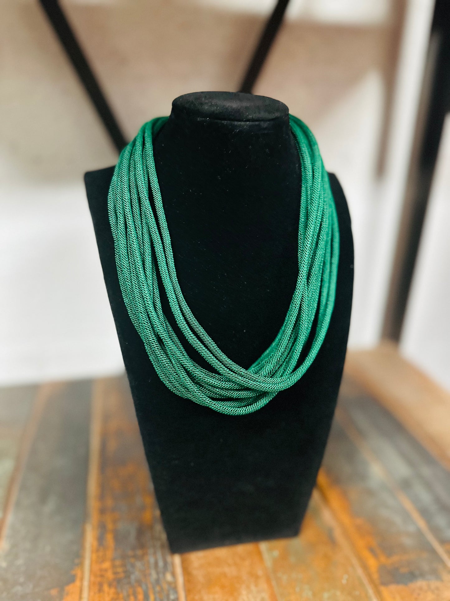 8 Strand Necklace - Hunter Green