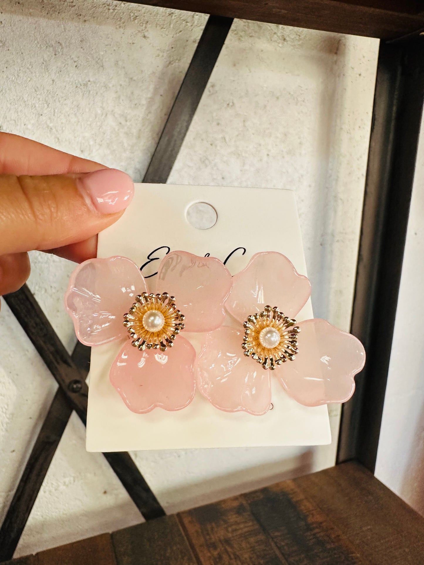 Light Pink Flower Studs