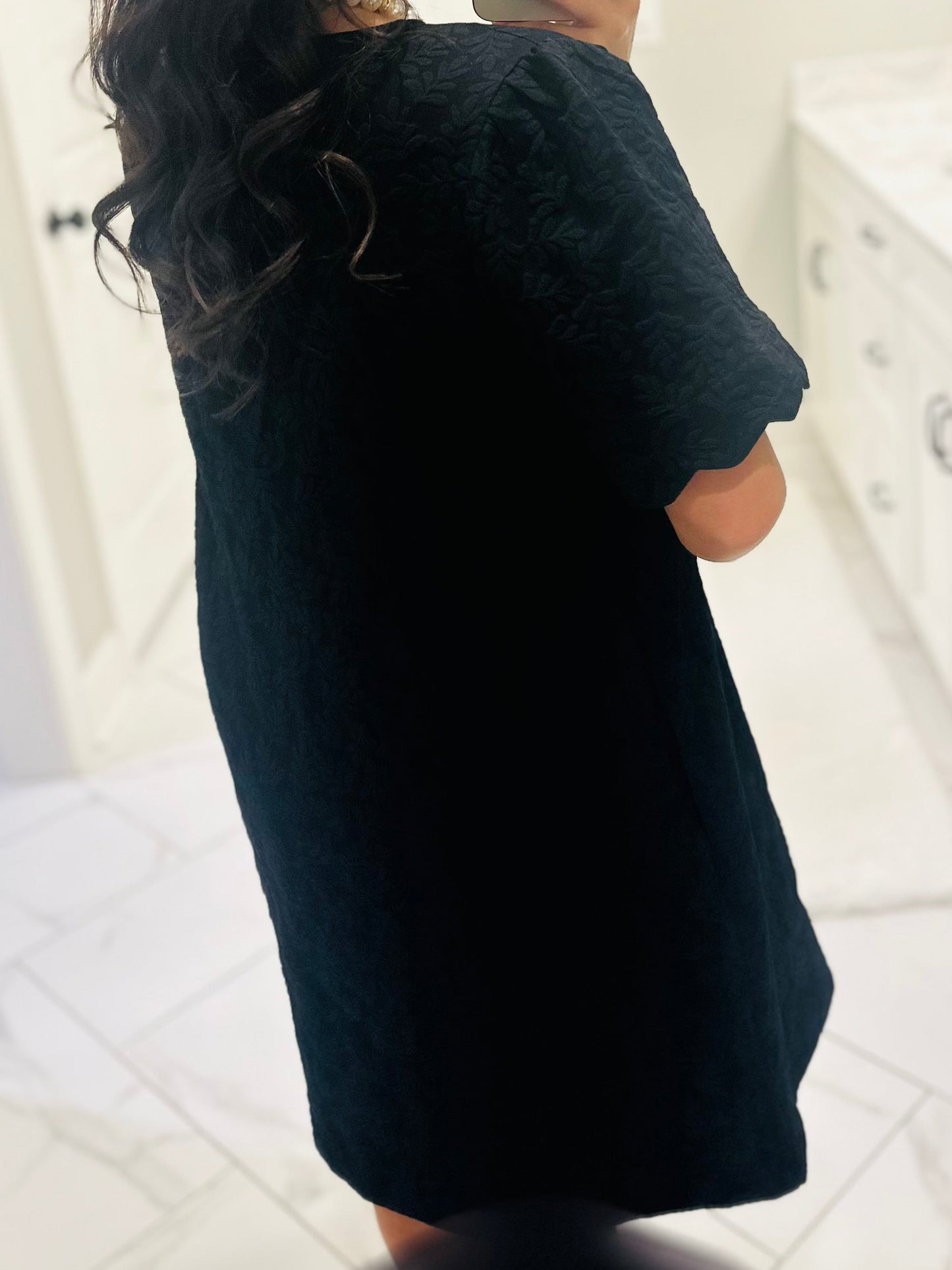 The Baylor Black Jacquard Dress