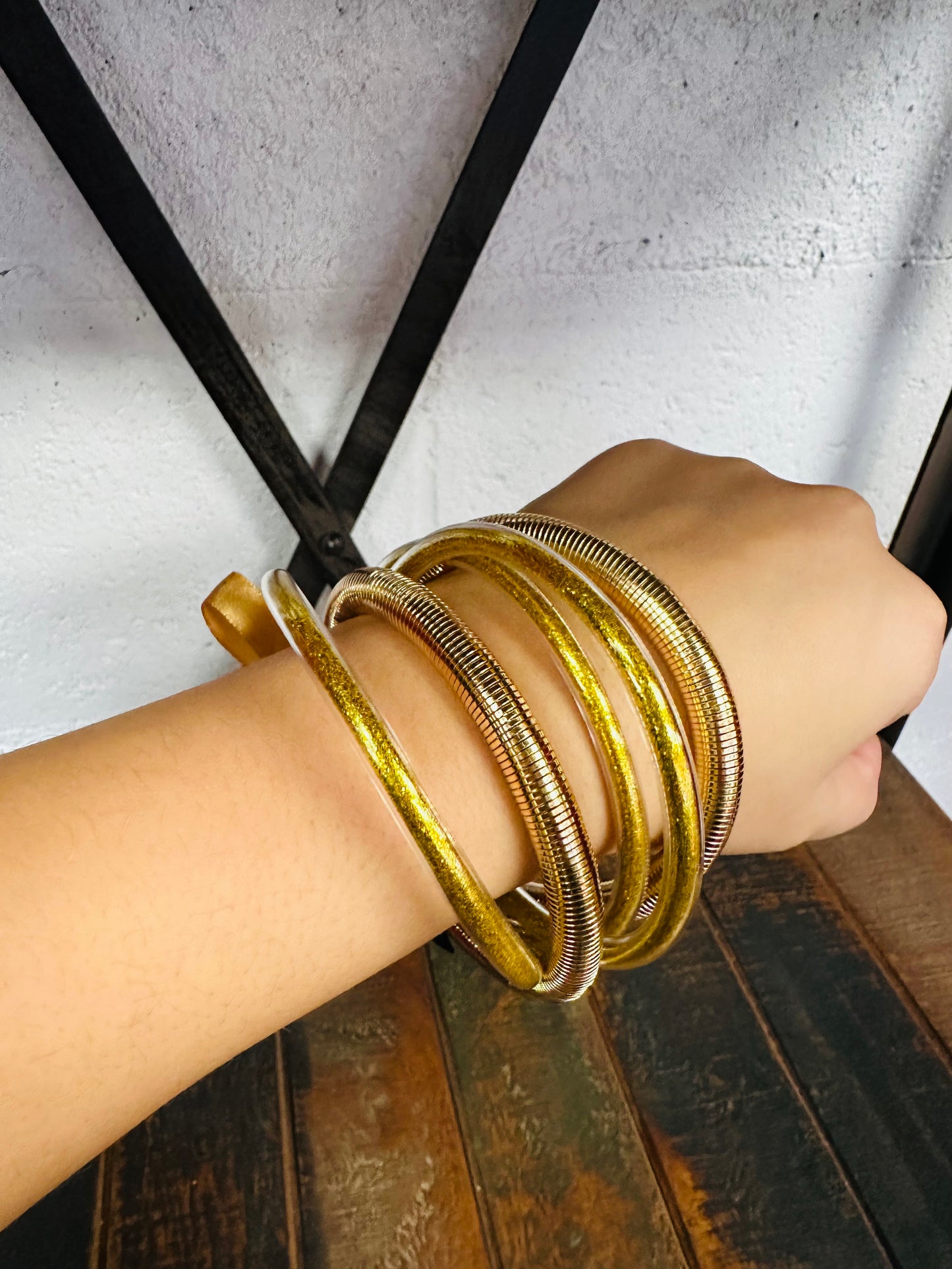 Gold & Jelly Bracelet Stack