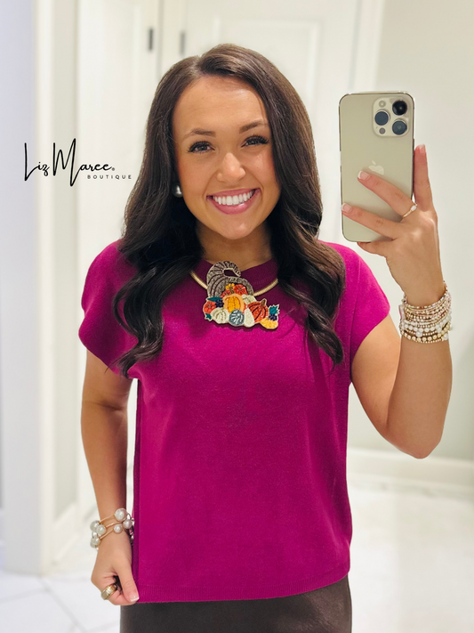 The Katie Orchid Knit Top