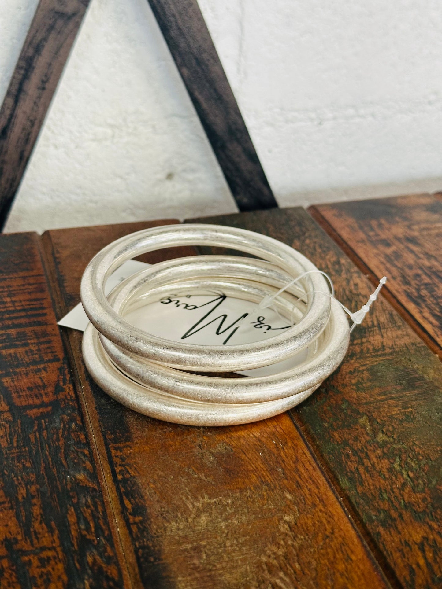 Matte Silver Bangles - Set of 3
