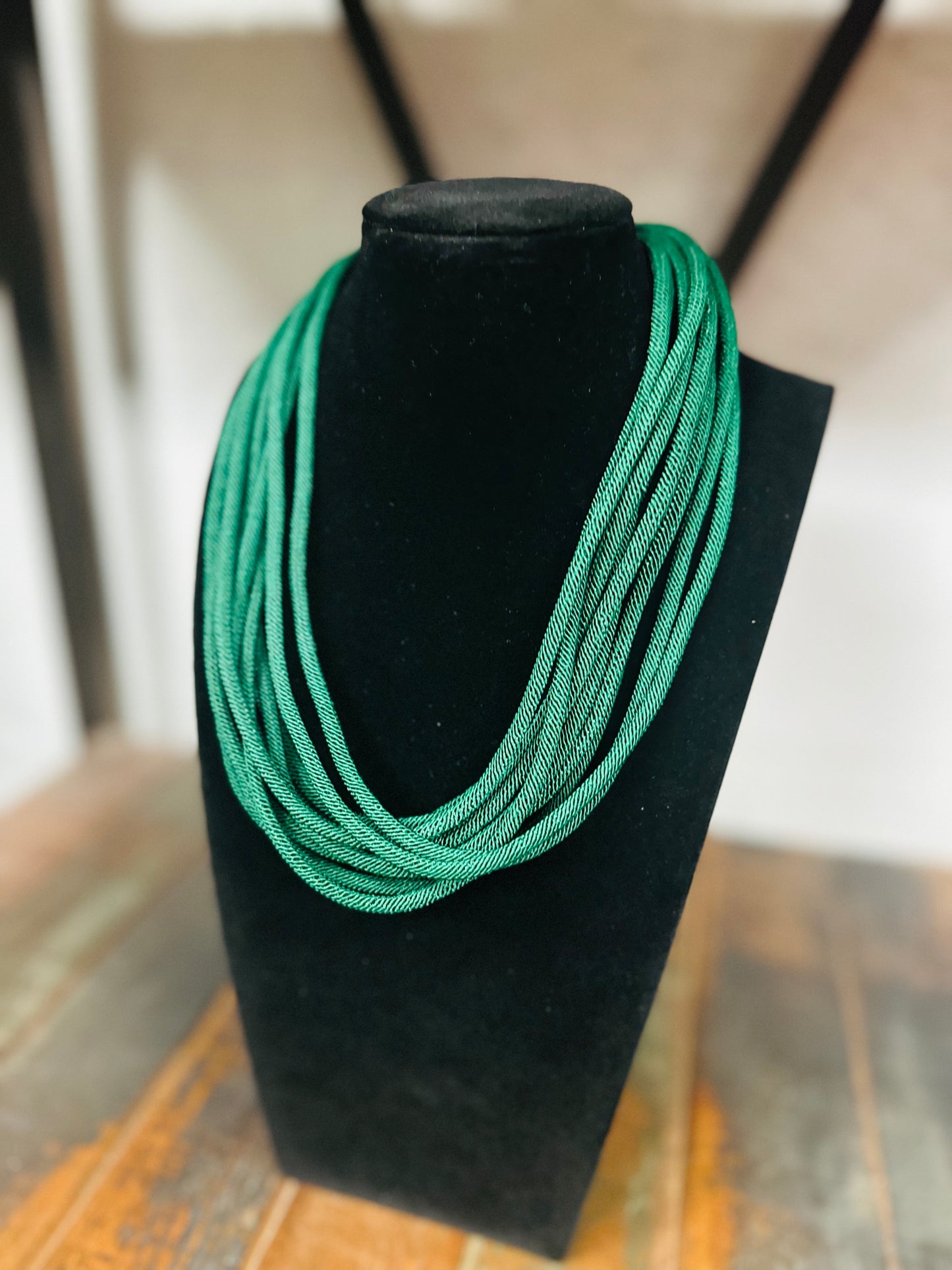 8 Strand Necklace - Hunter Green