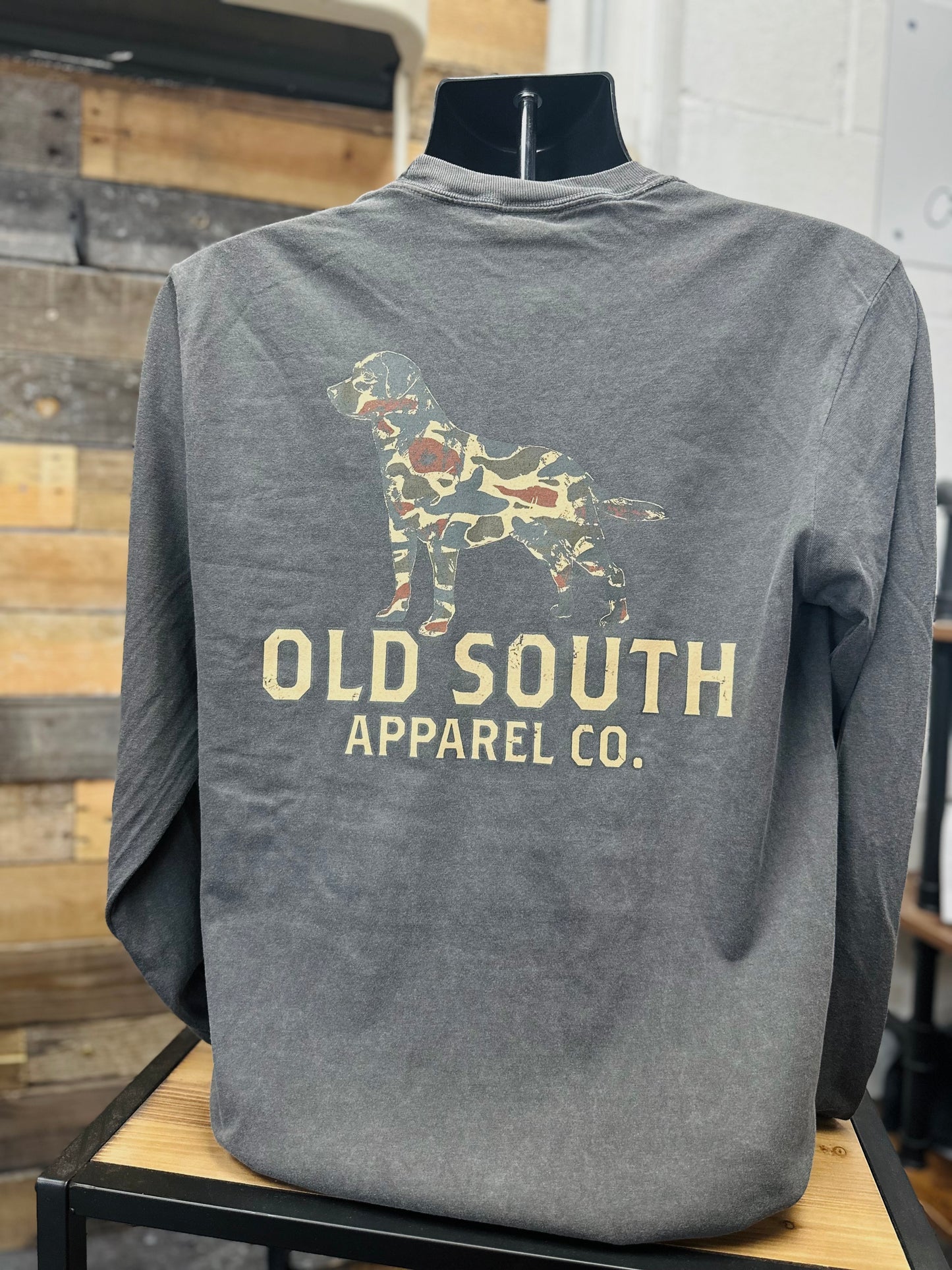 Dog Outline Thicket Camo Long Sleeve Tee