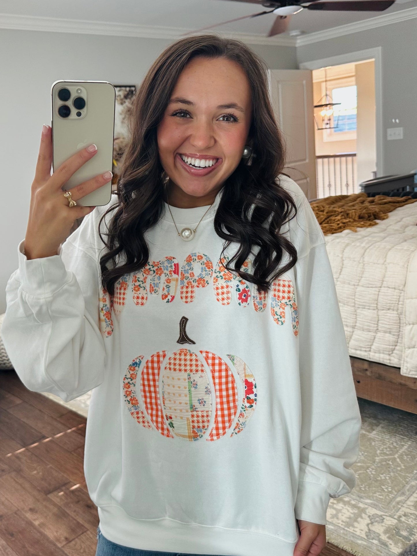 The Pumpkin Patchwork Long Sleeve Crewneck