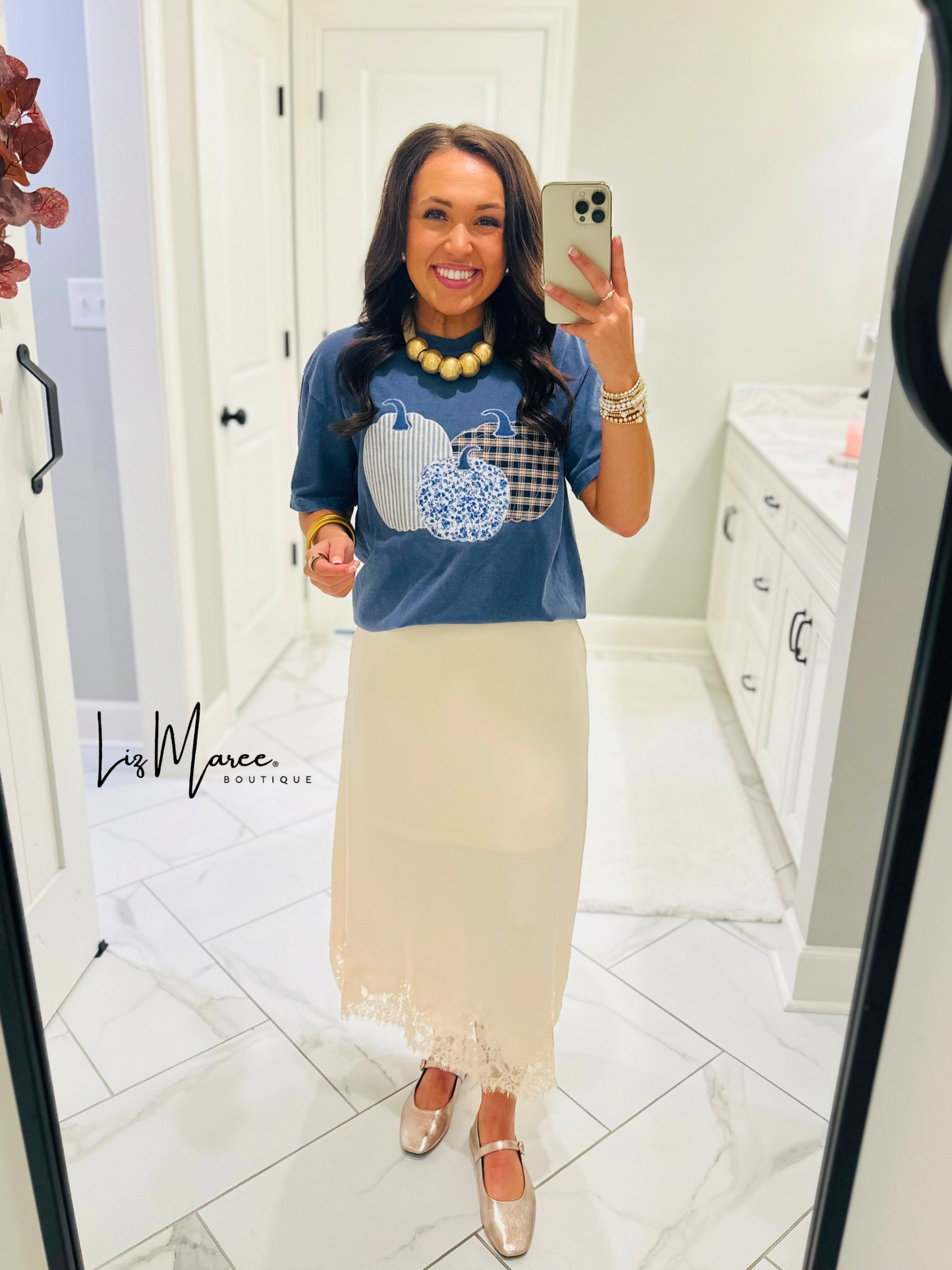 The Pumpkin Trio Embroidered Tee