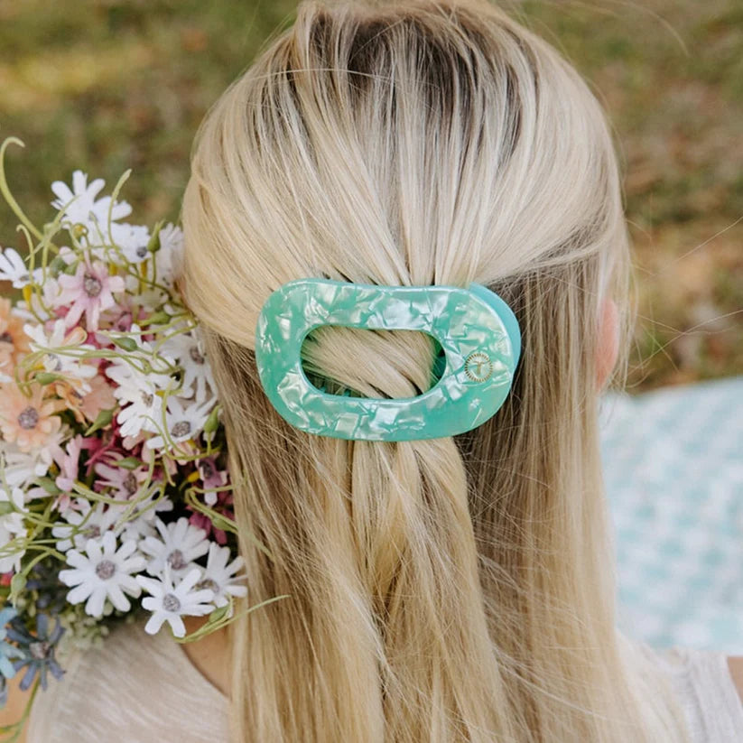 Spring Splash Flat Round Hair Clip
