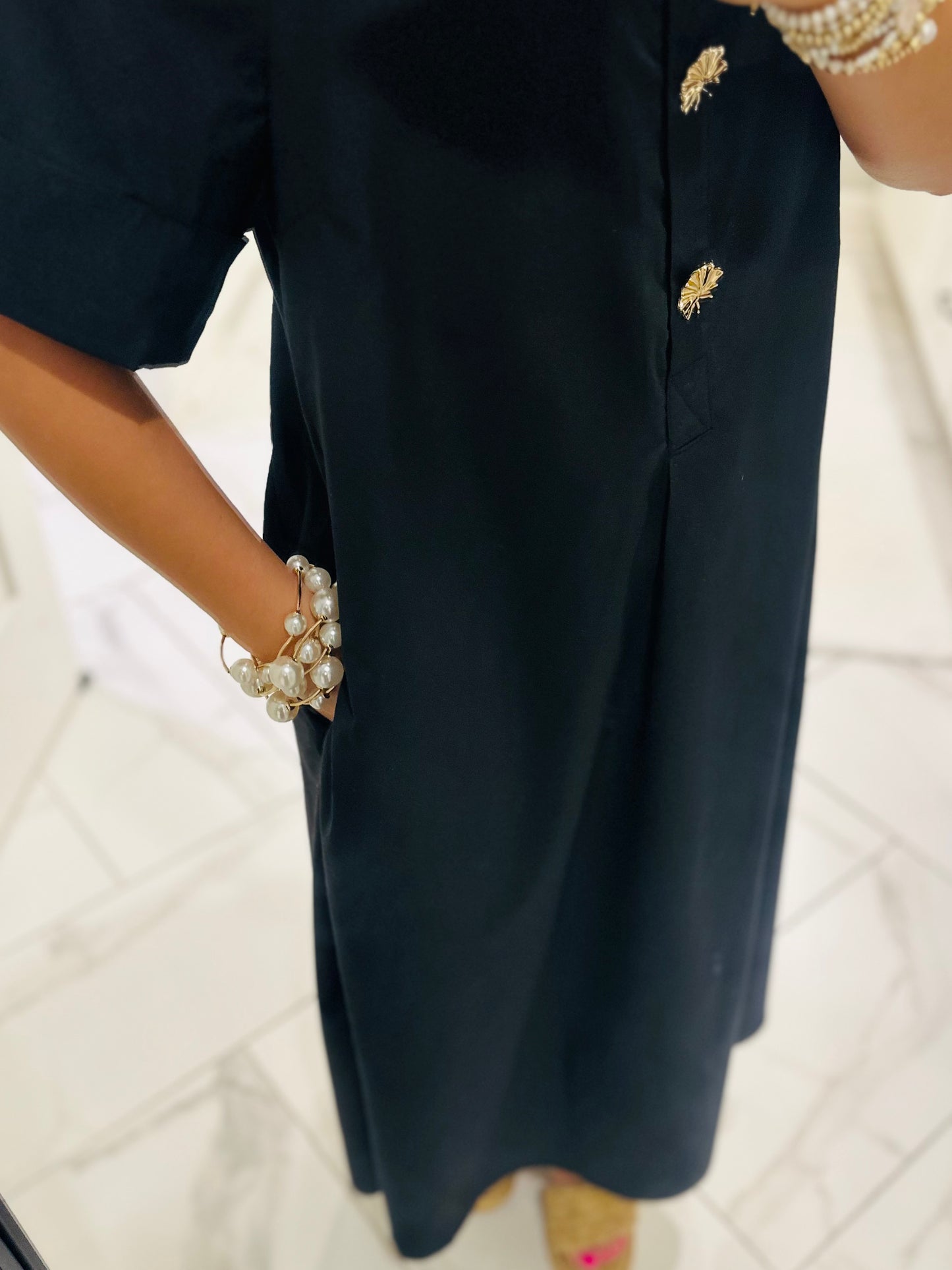 The Delaney Black Midi Dress