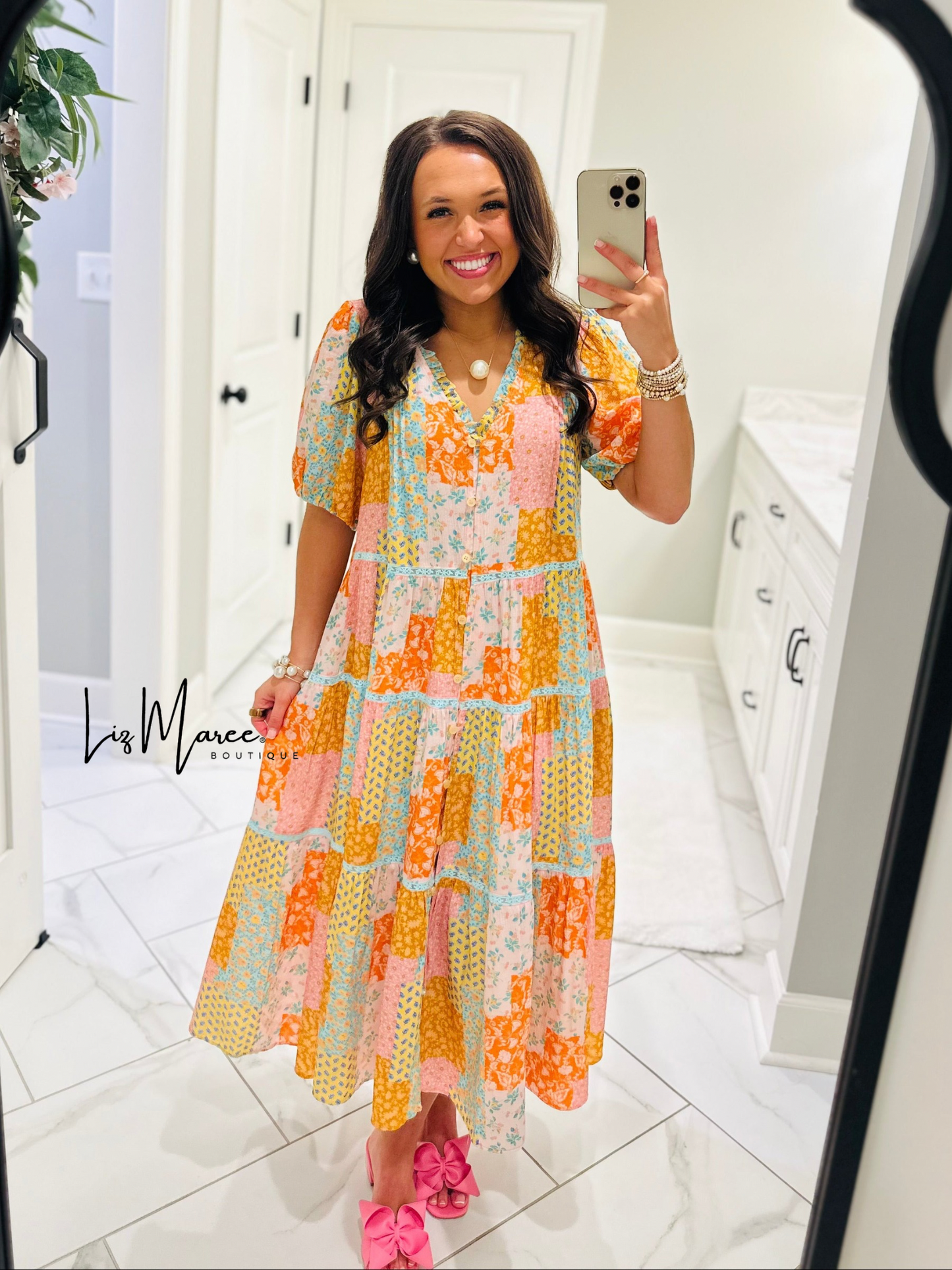 The Wrenlee Patchwork Midi Dress