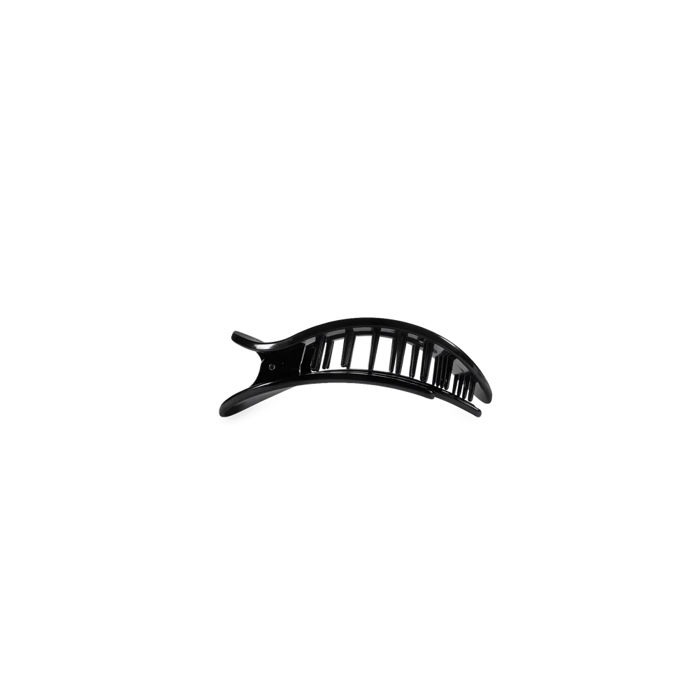Jet Black Round Flat Hair Clip