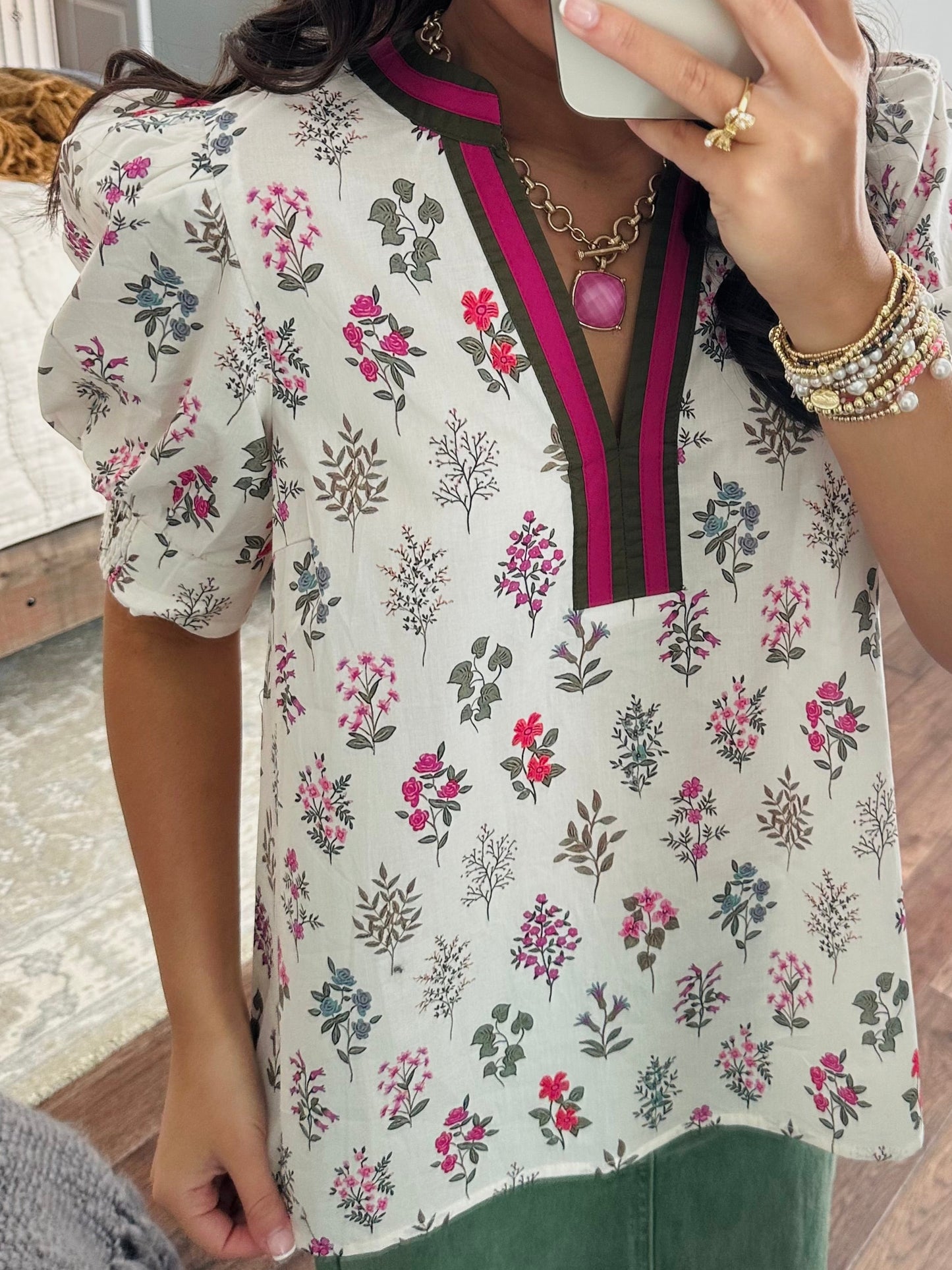 The Bree Floral Puff Sleeve Top