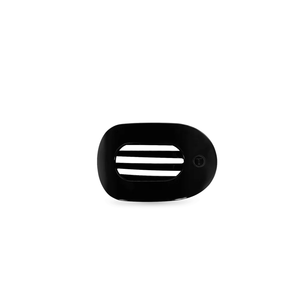 Jet Black Round Flat Hair Clip