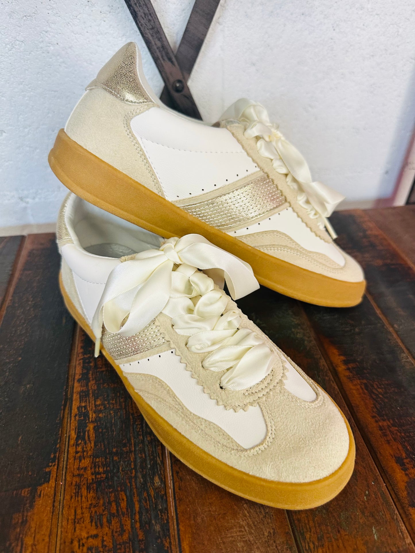 The Dixie Beige Gold Sneaker