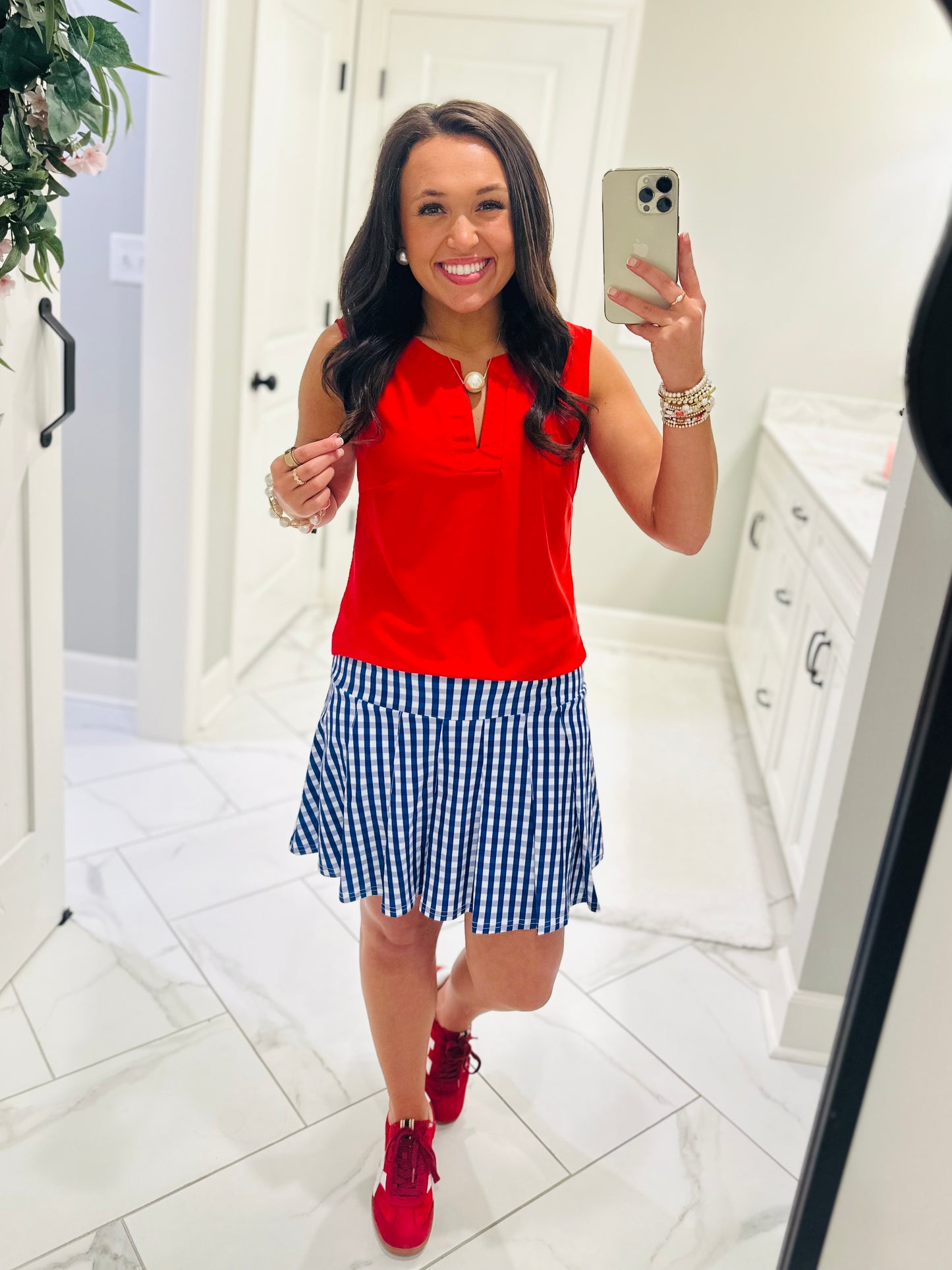 The Gina Red Sleeveless Top