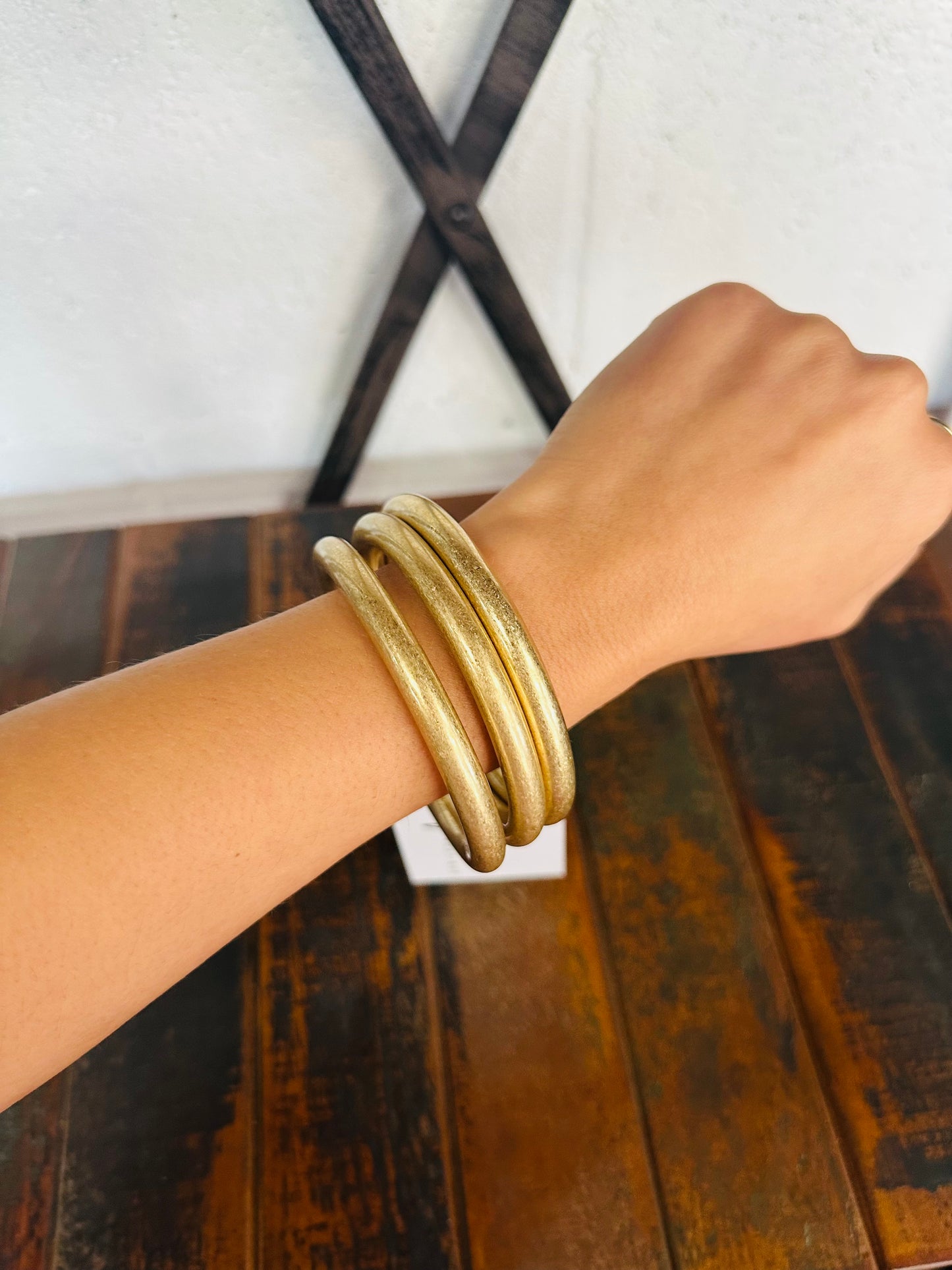 Matte Gold Bangles - Set of 3