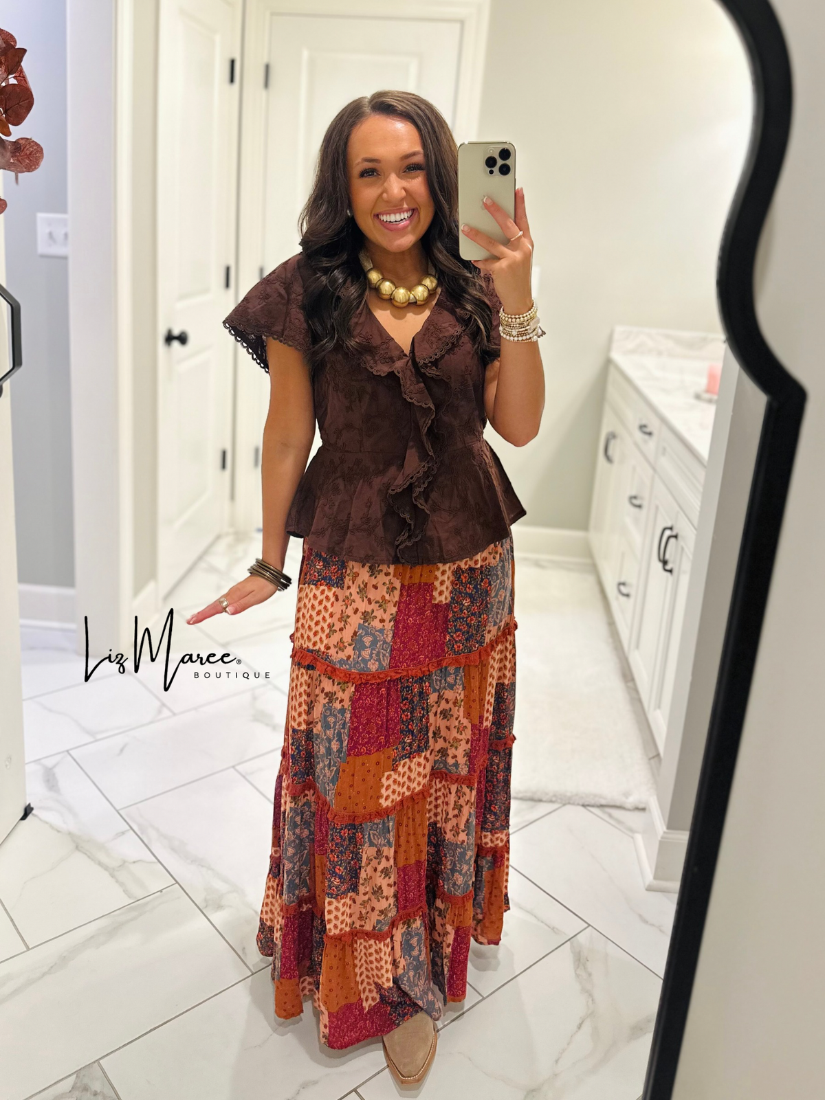 The Davey Multi Patchwork Maxi Skirt