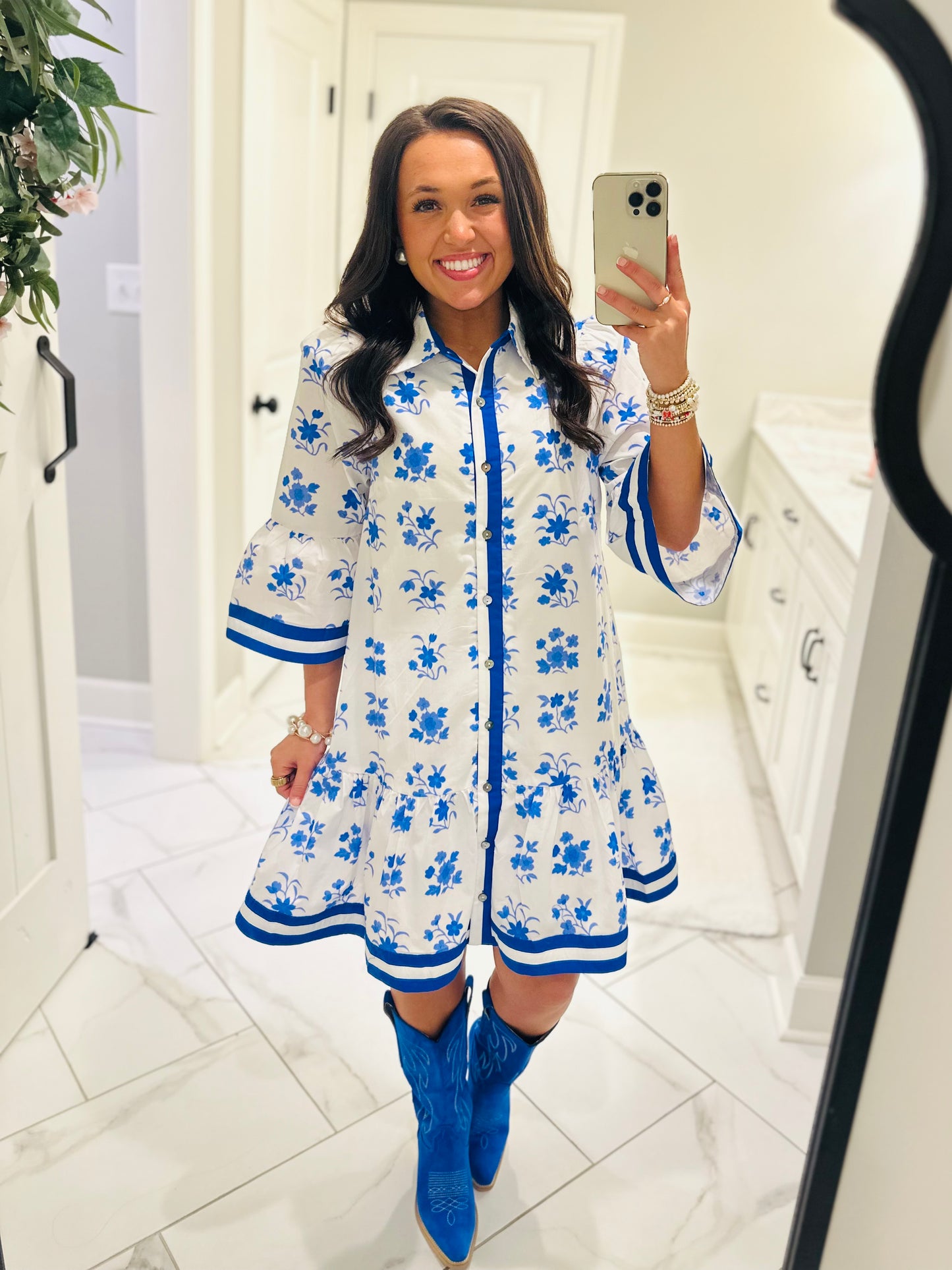The Betsy Blue Floral Dress
