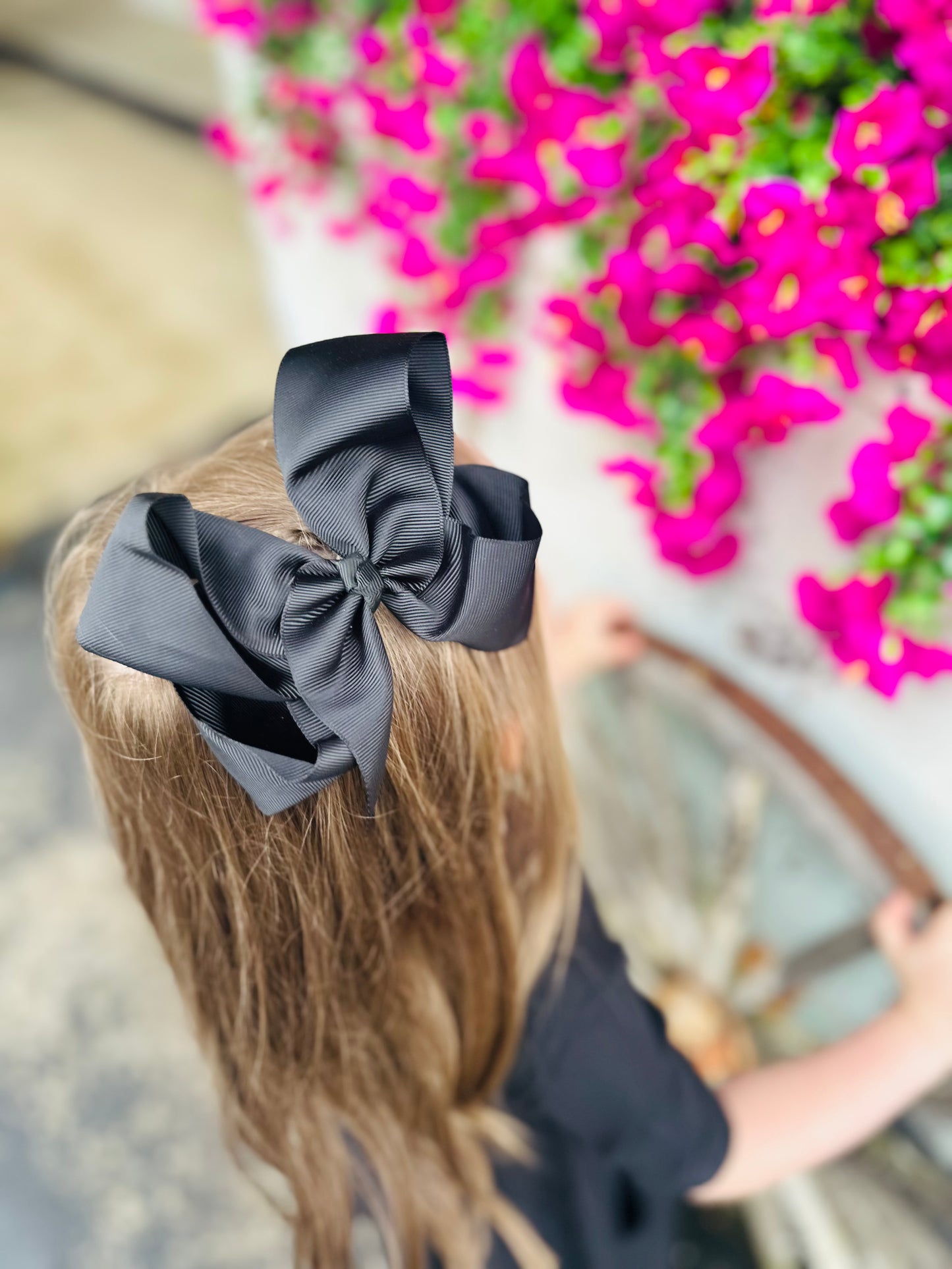 Girls Black Big Bow Hair Clip