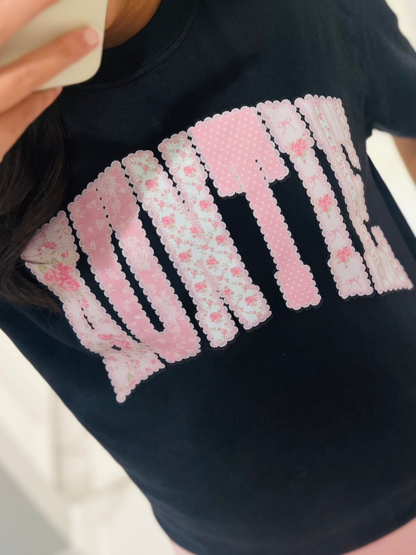 The Auntie Pink Pastel Coquette Tee