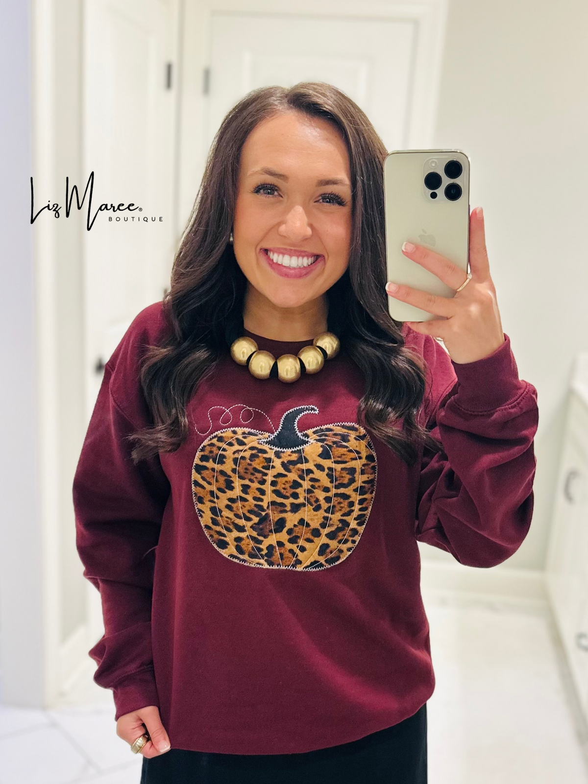 The Leopard Pumpkin Embroidered Sweatshirt