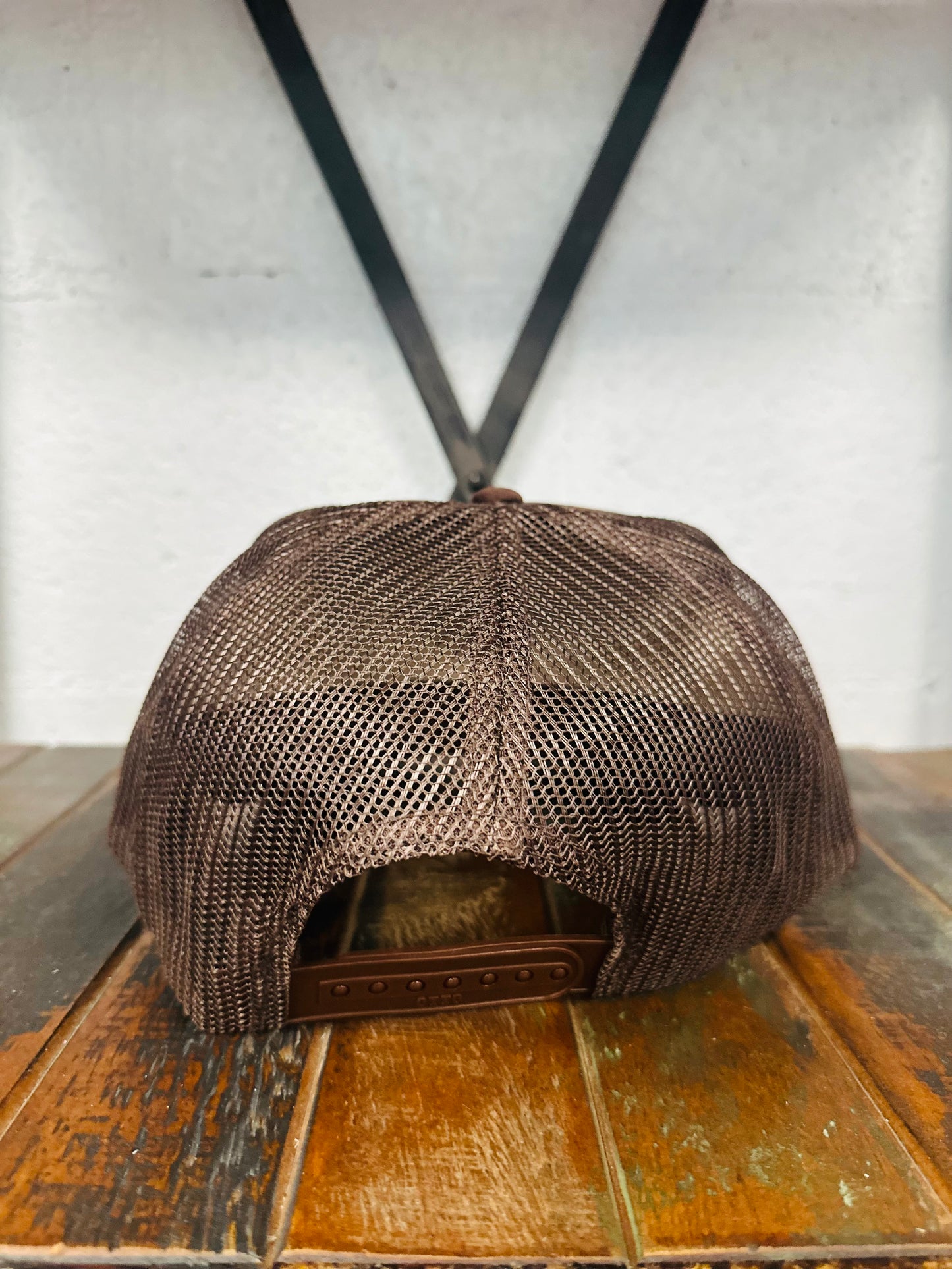 Brown Feather + Turquoise Stone Trucker Hat