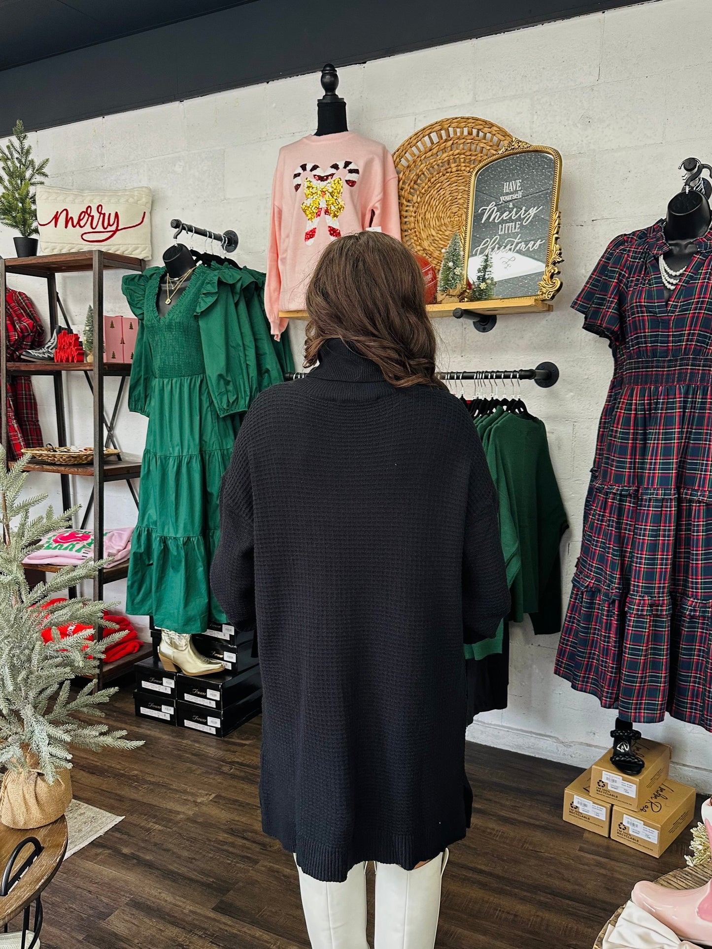 The Bree Black Sweater Dress