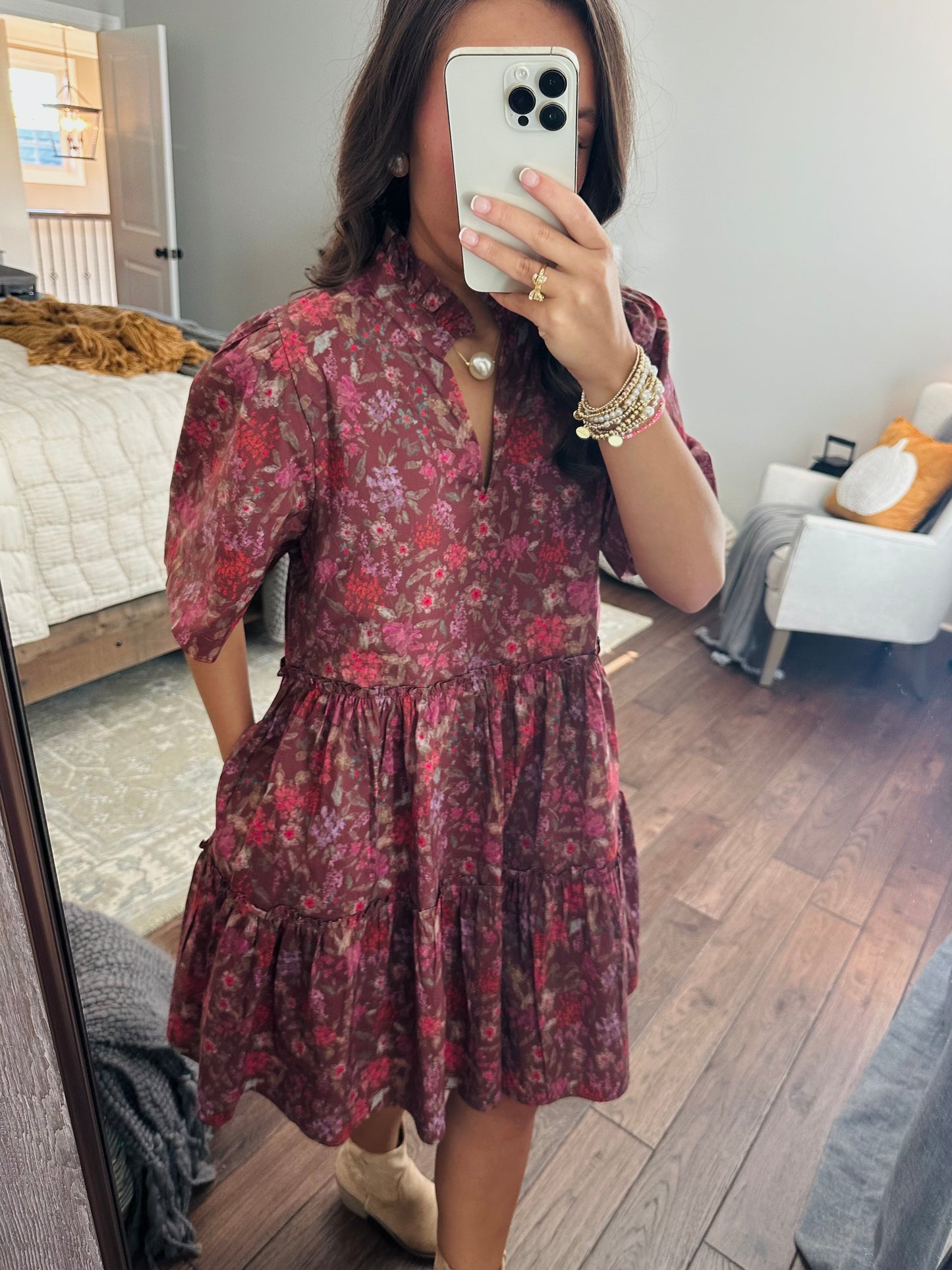 The Everleigh Brown Floral Dress