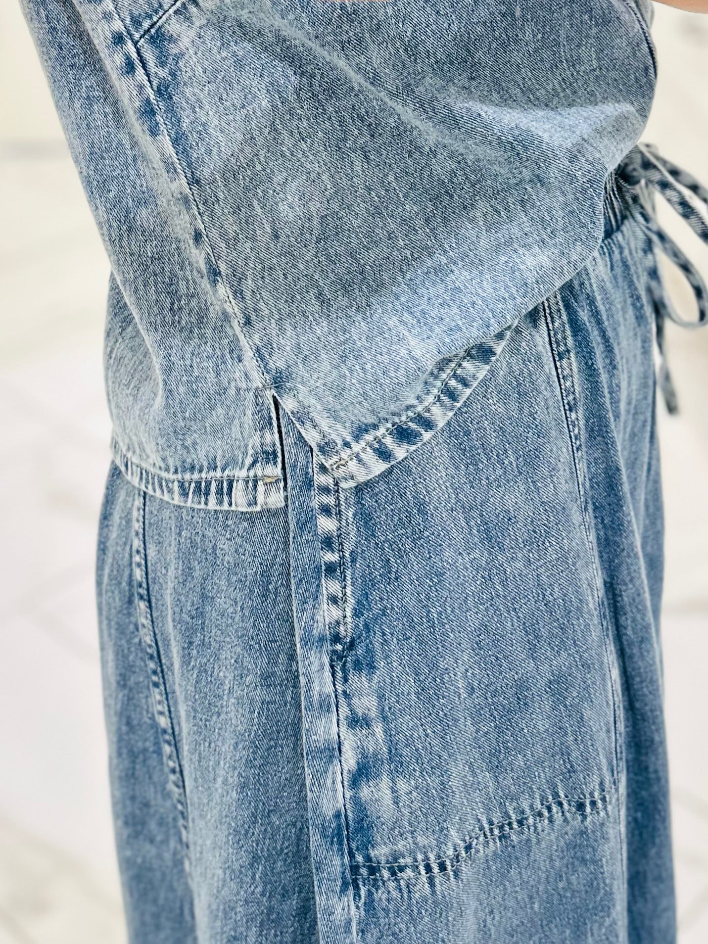 The Sadie Rae Denim Top + Skirt Set