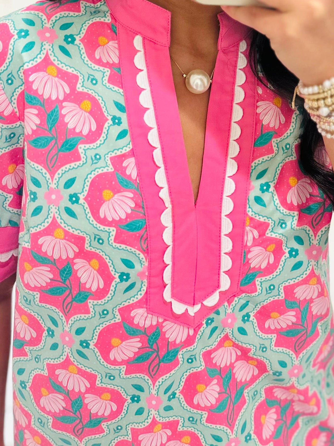 The Emma Pink Floral Shift Dress
