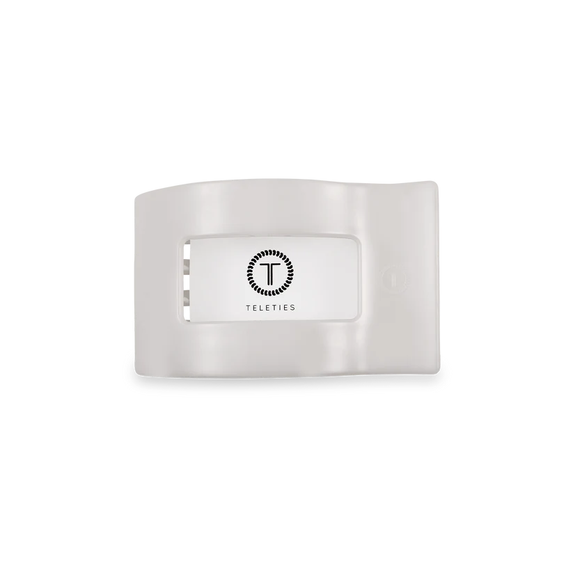 Coconut White Rectangle Flat Hair Clip