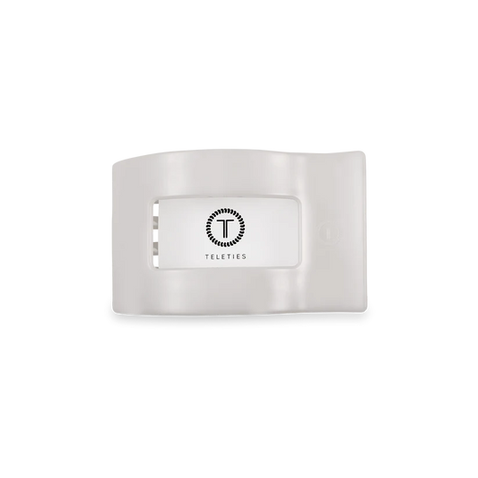 Coconut White Rectangle Flat Hair Clip