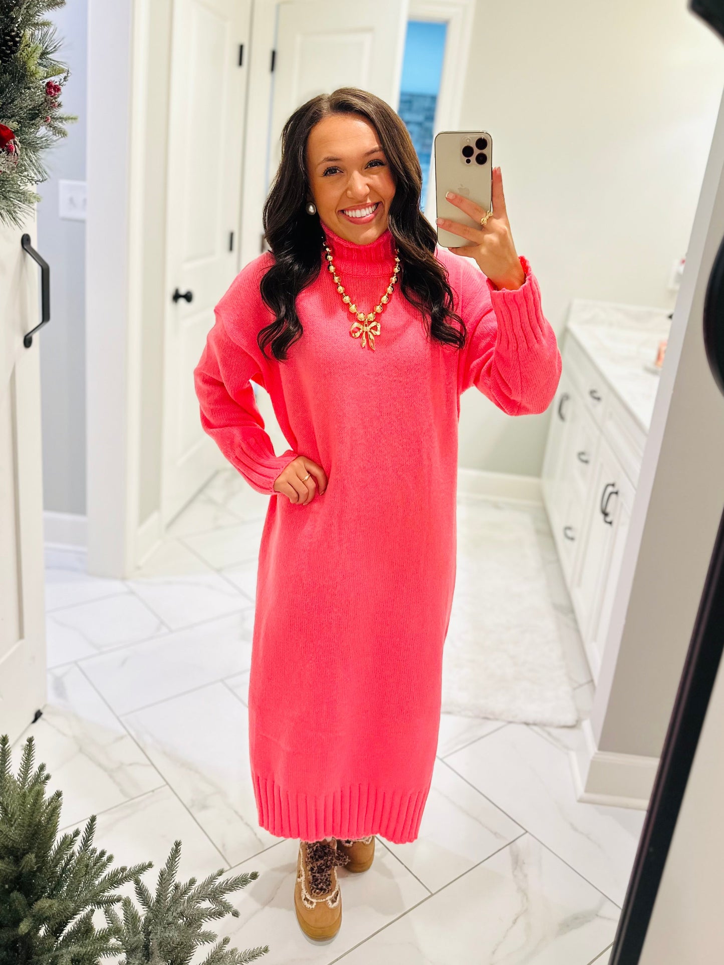 The Wrenlee Turtleneck Sweater Midi Dress