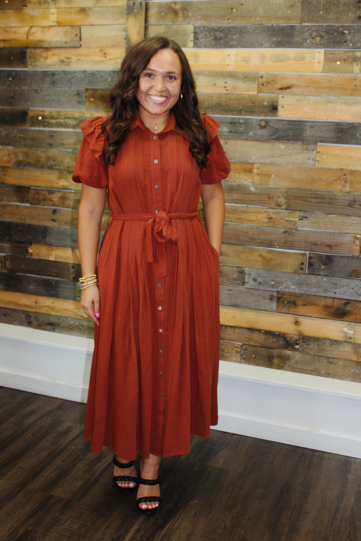 The Lana Cinnamon Midi Dress