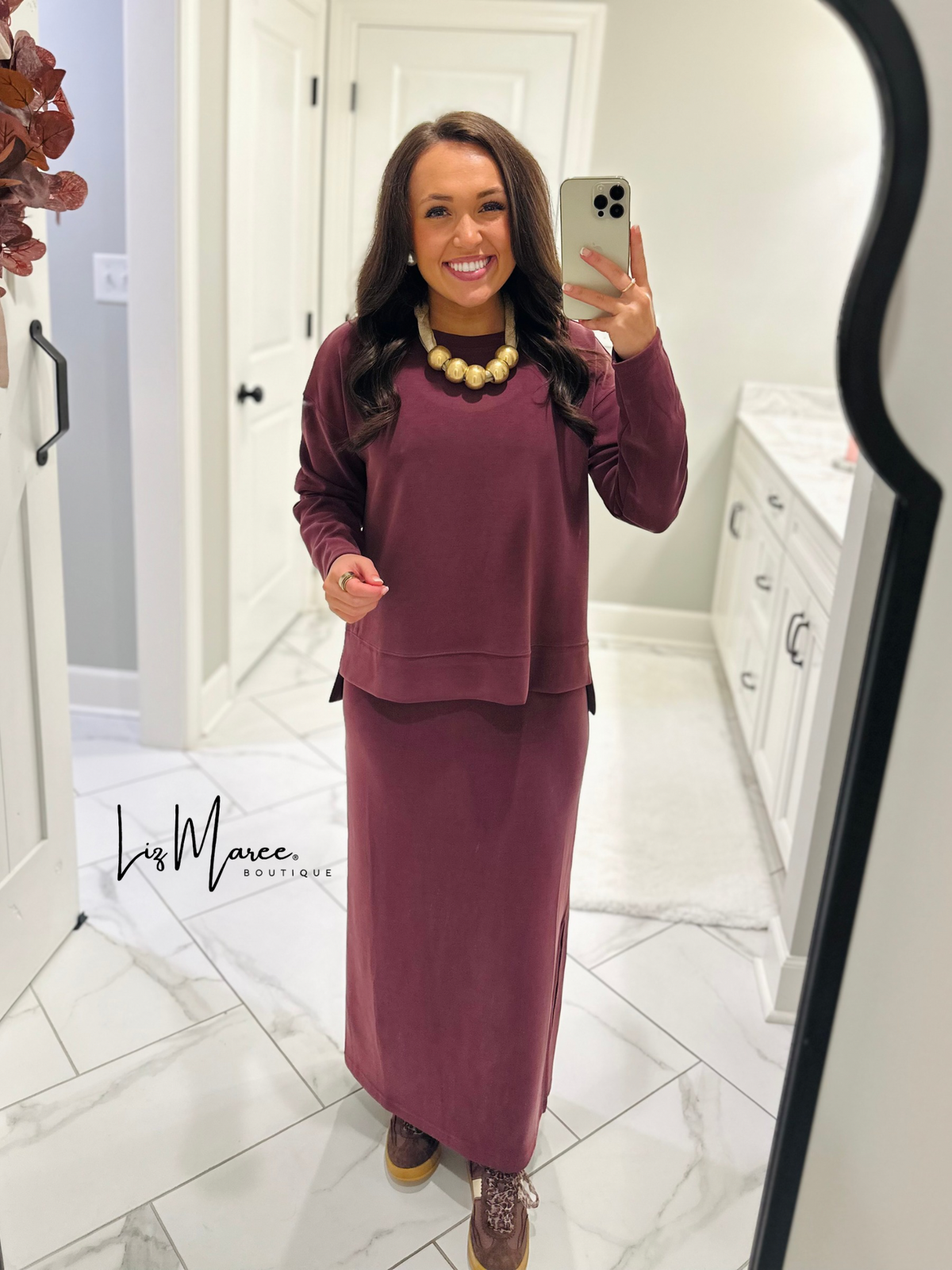 The Rheanne Wine 2 Piece Dress Set