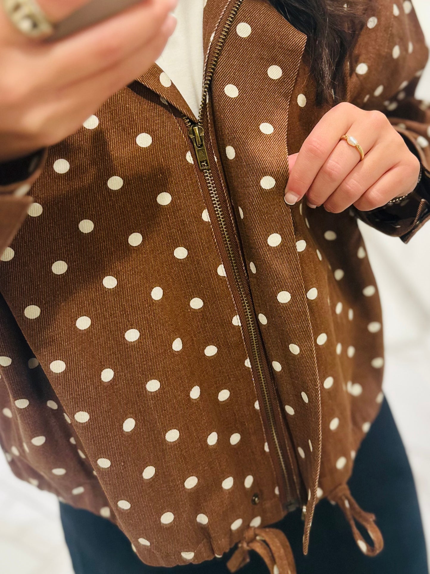 The Reese Brown Polka Dot Jacket