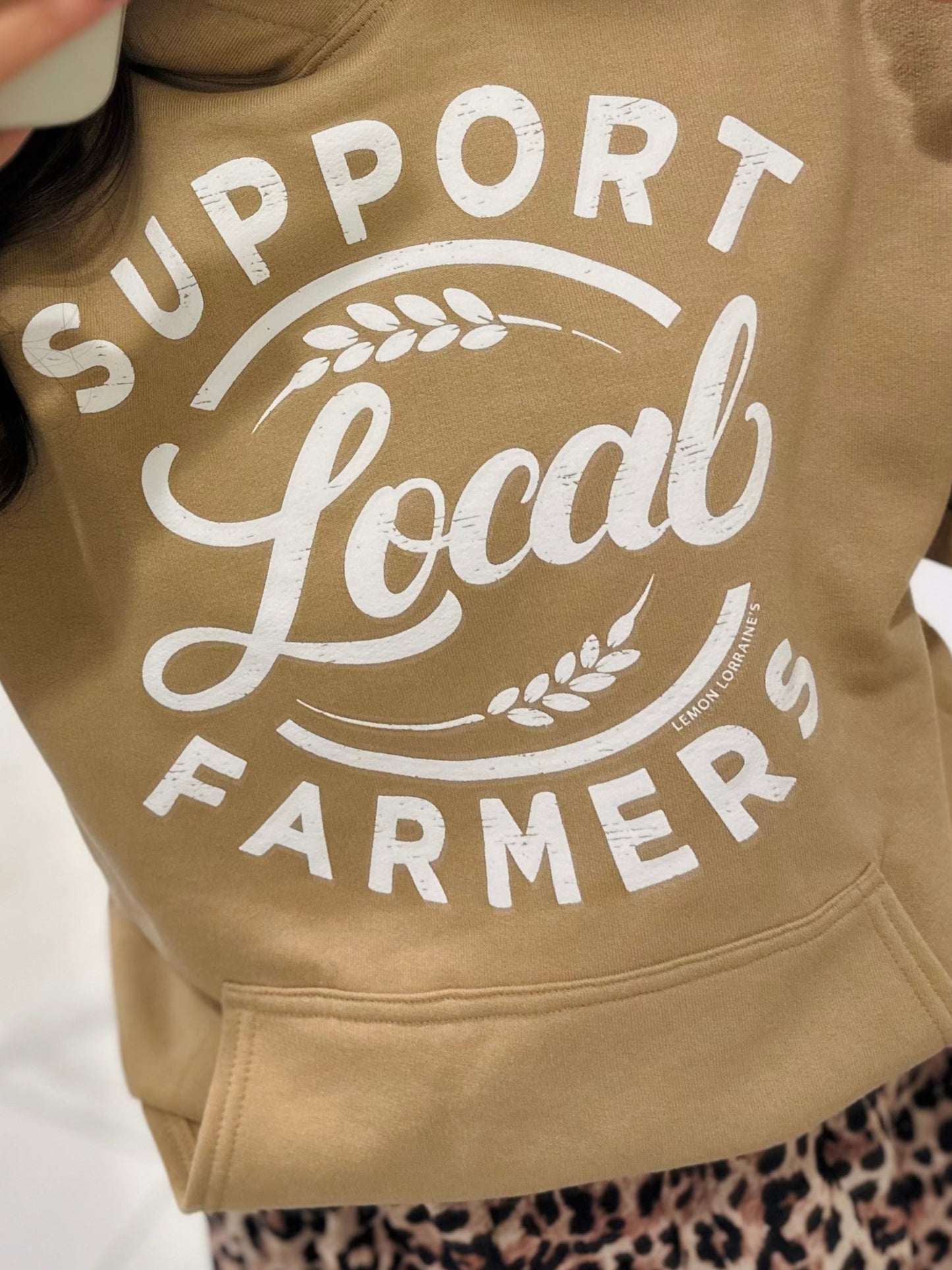 The Support Local Farmers Sand Hoodie