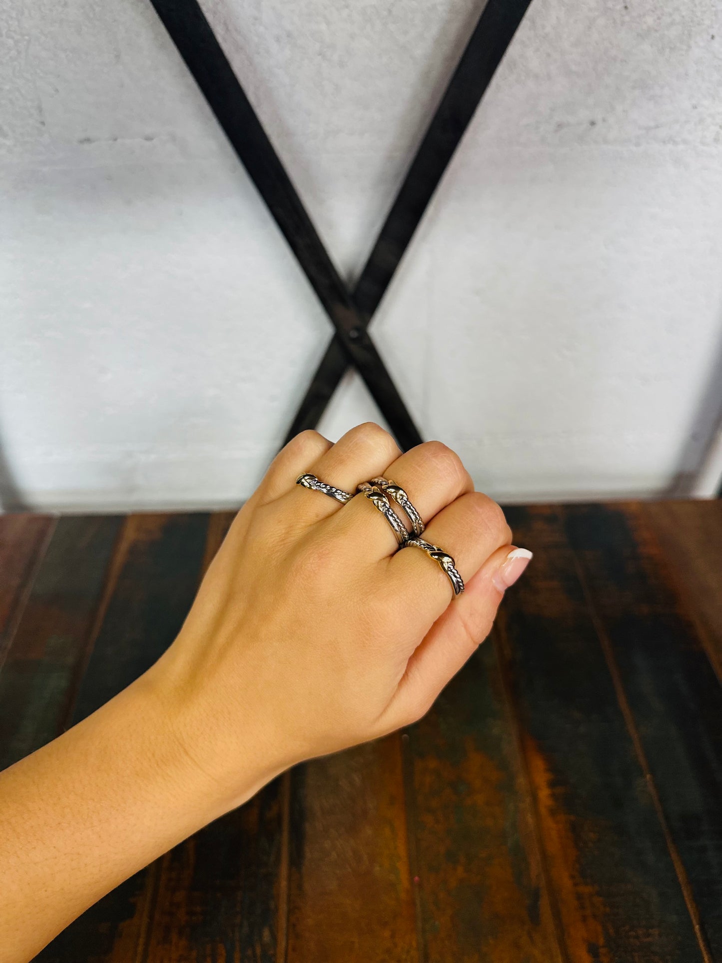 Gold + Silver Two-tone Cross Ring