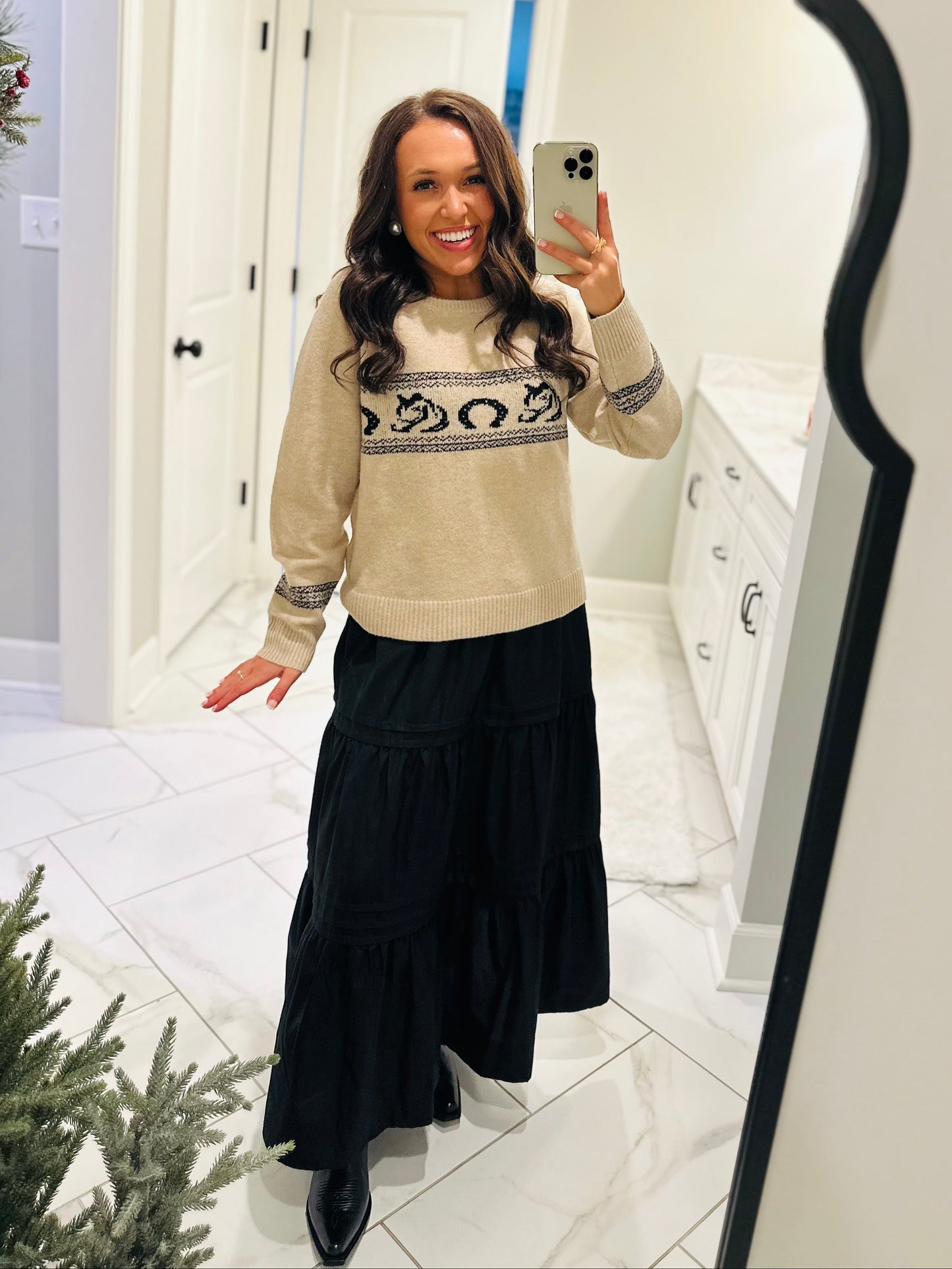 The Cream + Black Horse Sweater