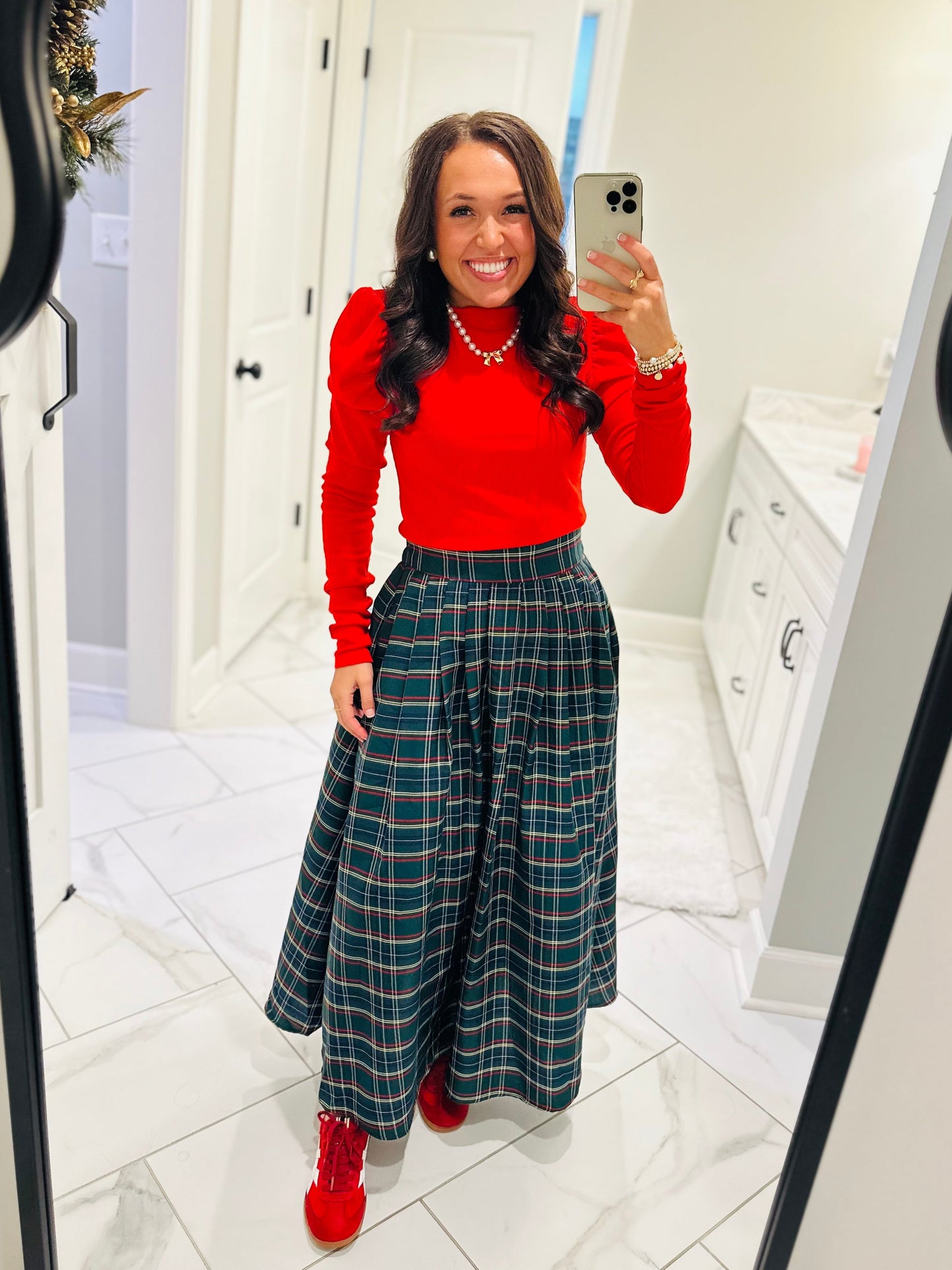 The Neva Red Puff Sleeve Top