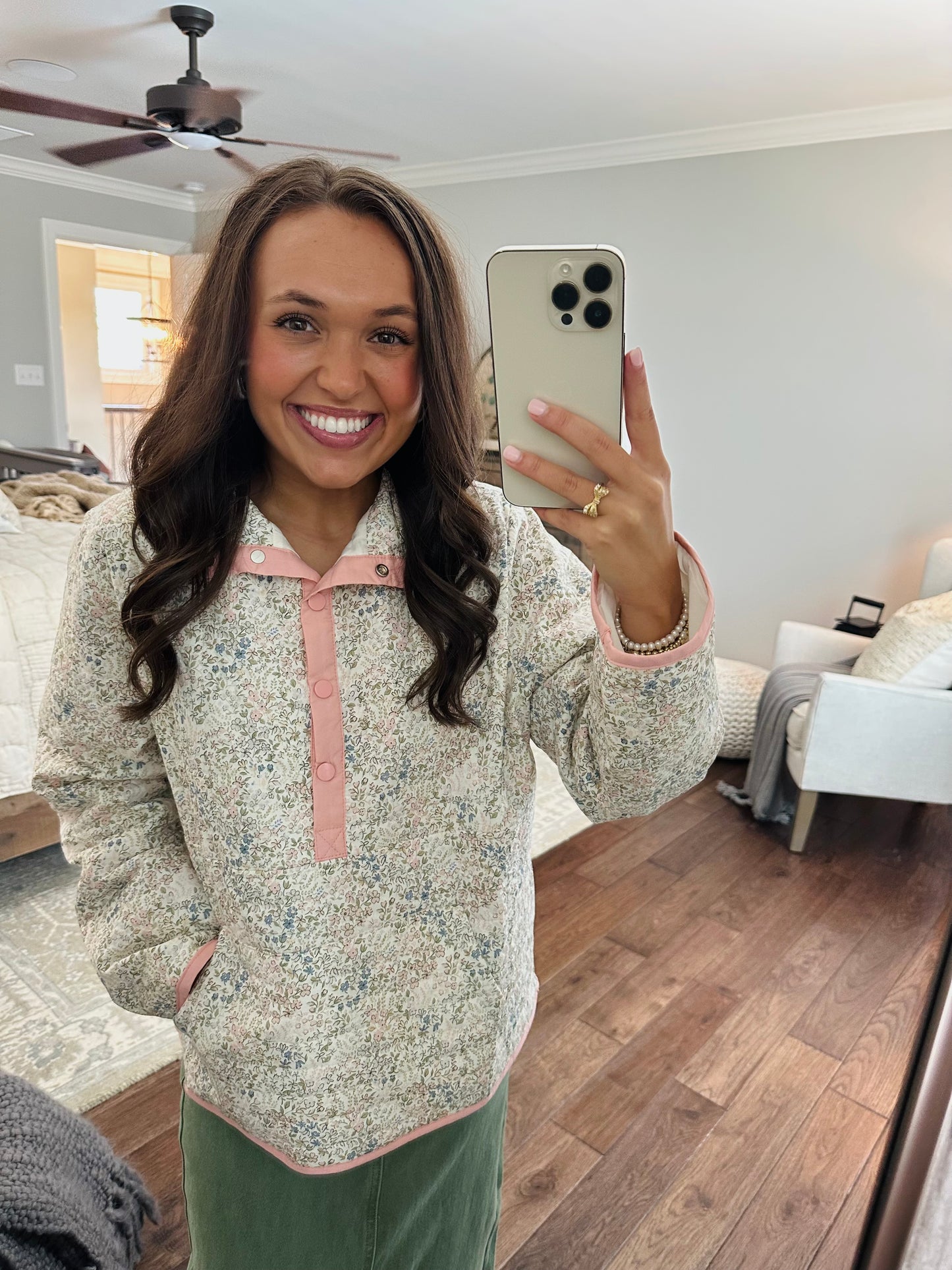 The Ditsy Floral Quilted Pullover