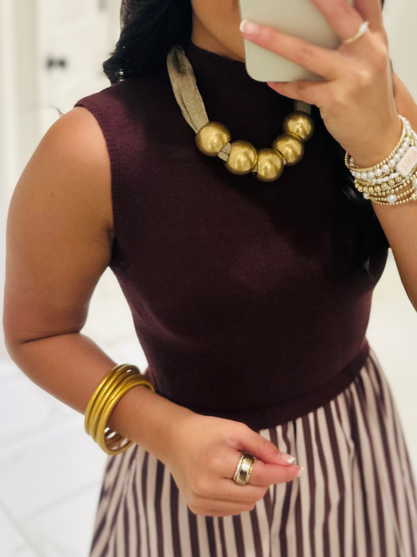 The Hartley Brown Sleeveless Midi Dress