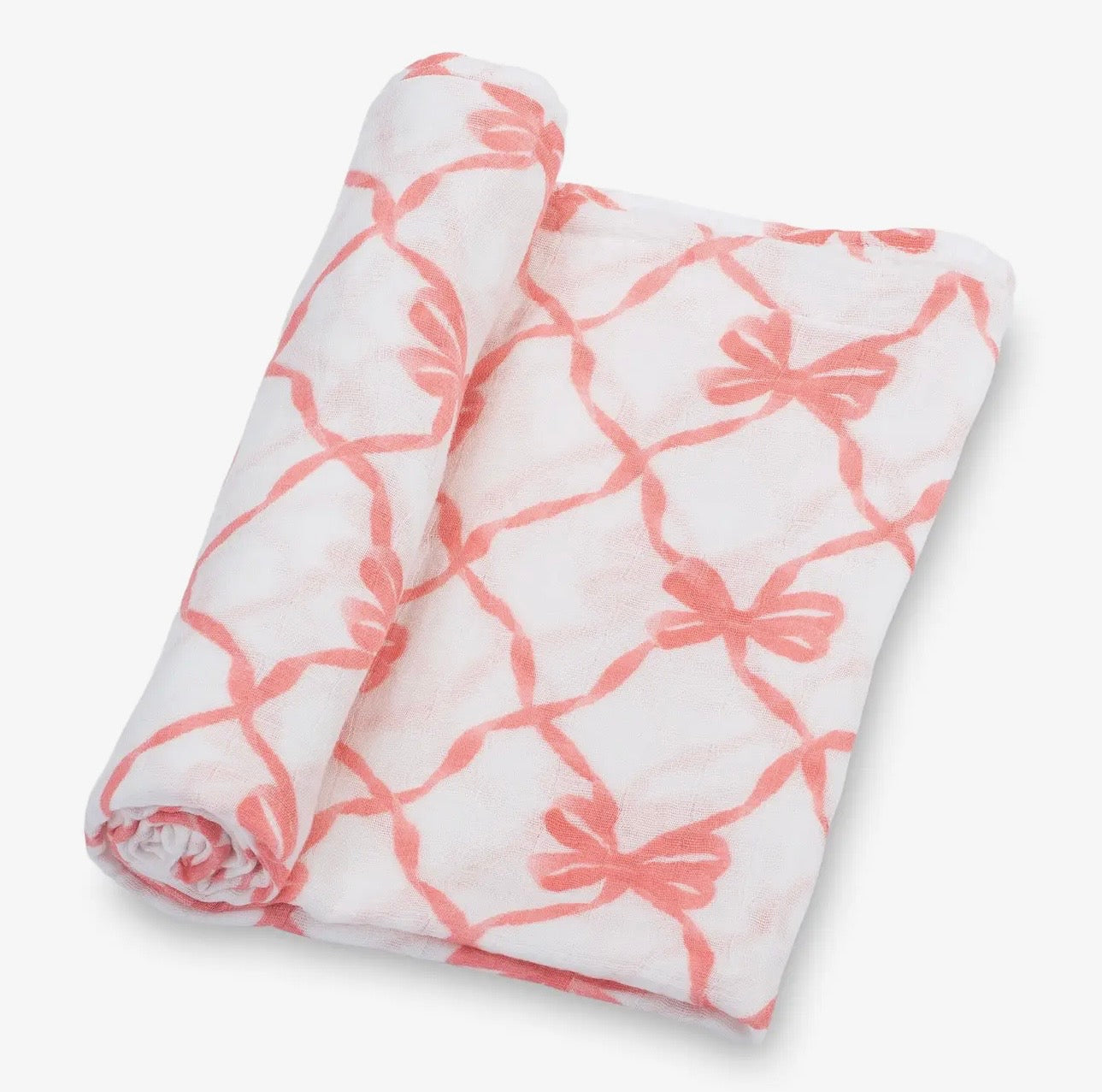 The Pink Beautiful Bow Muslin Swaddle Blanket