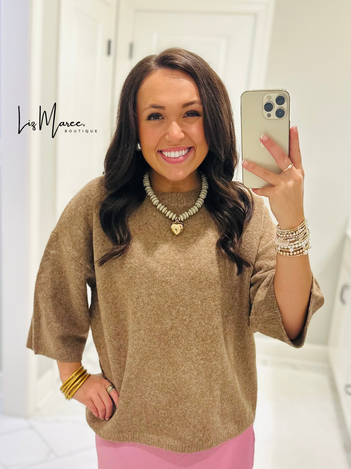 The Harlow Camel Sweater Top