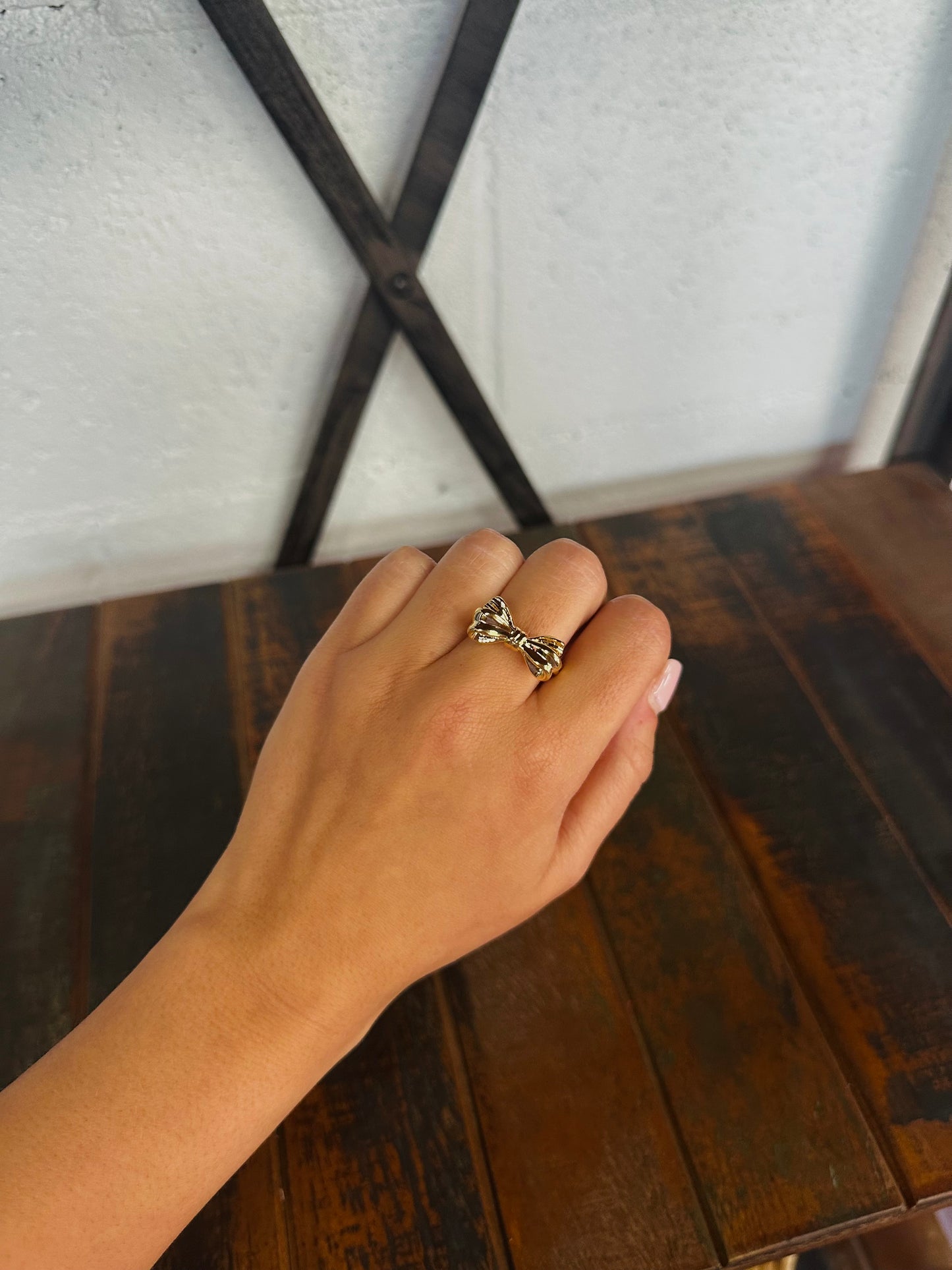 Gold Bow Ribbon Ring