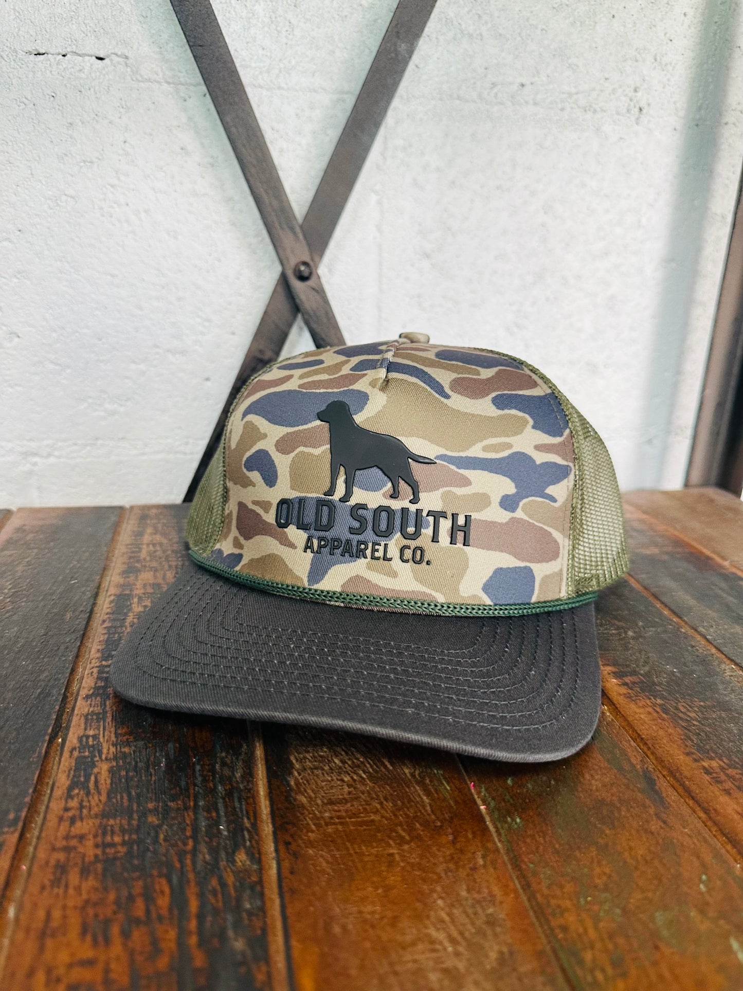 Dog Outline Thicket Camo Trucker Hat