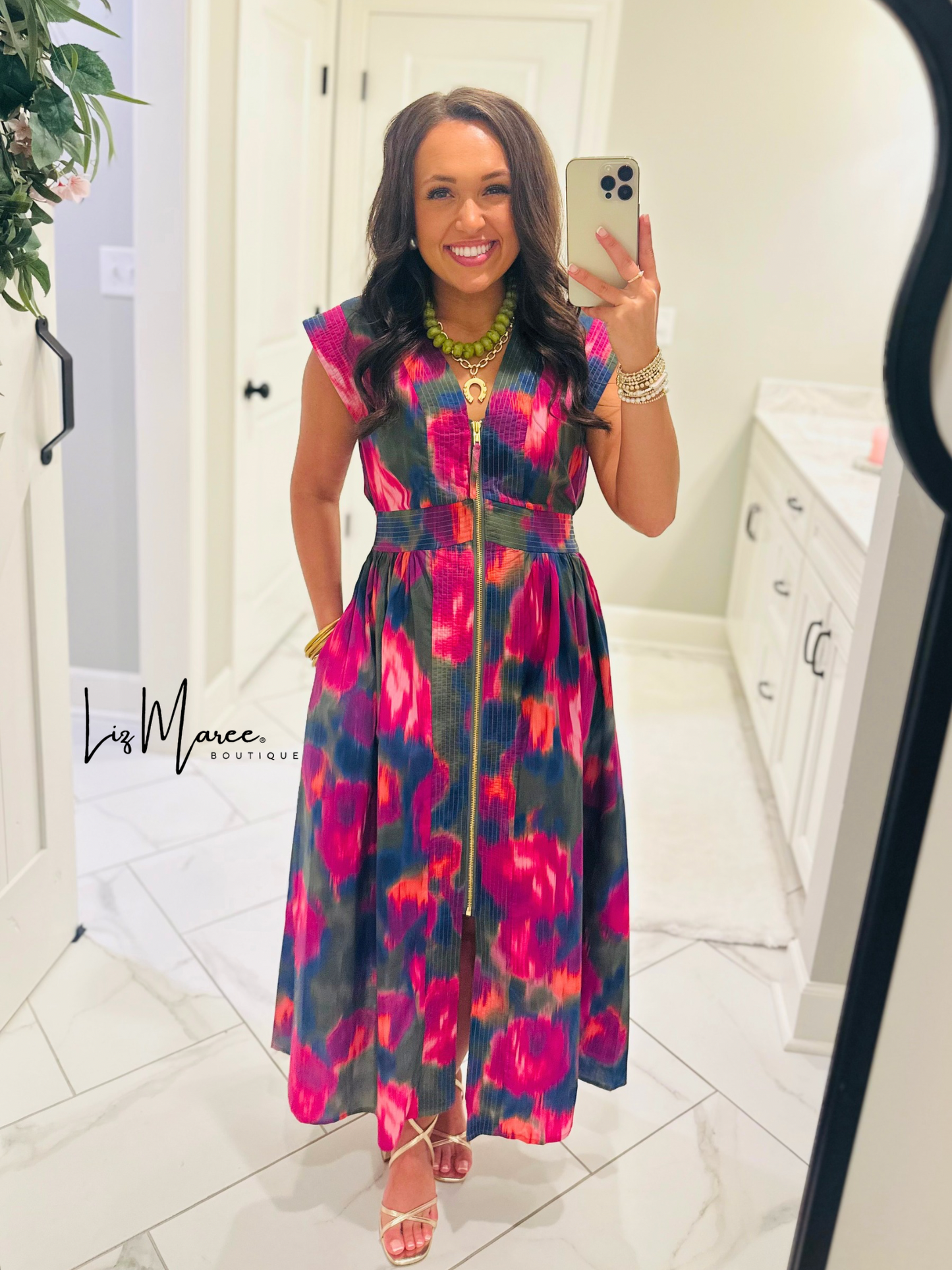 The Libby Magenta Midi Dress