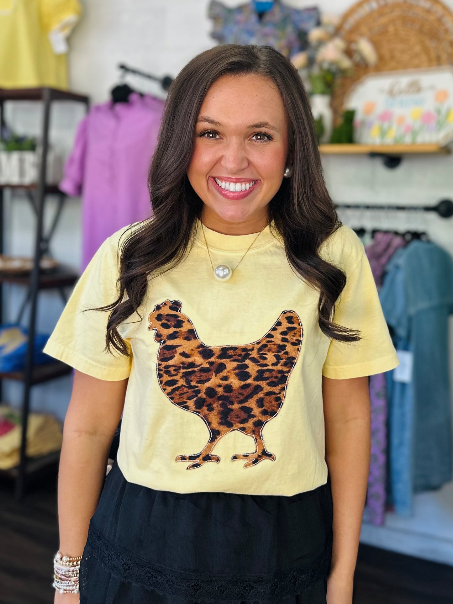 The Leopard Chicken Embroidered Tee