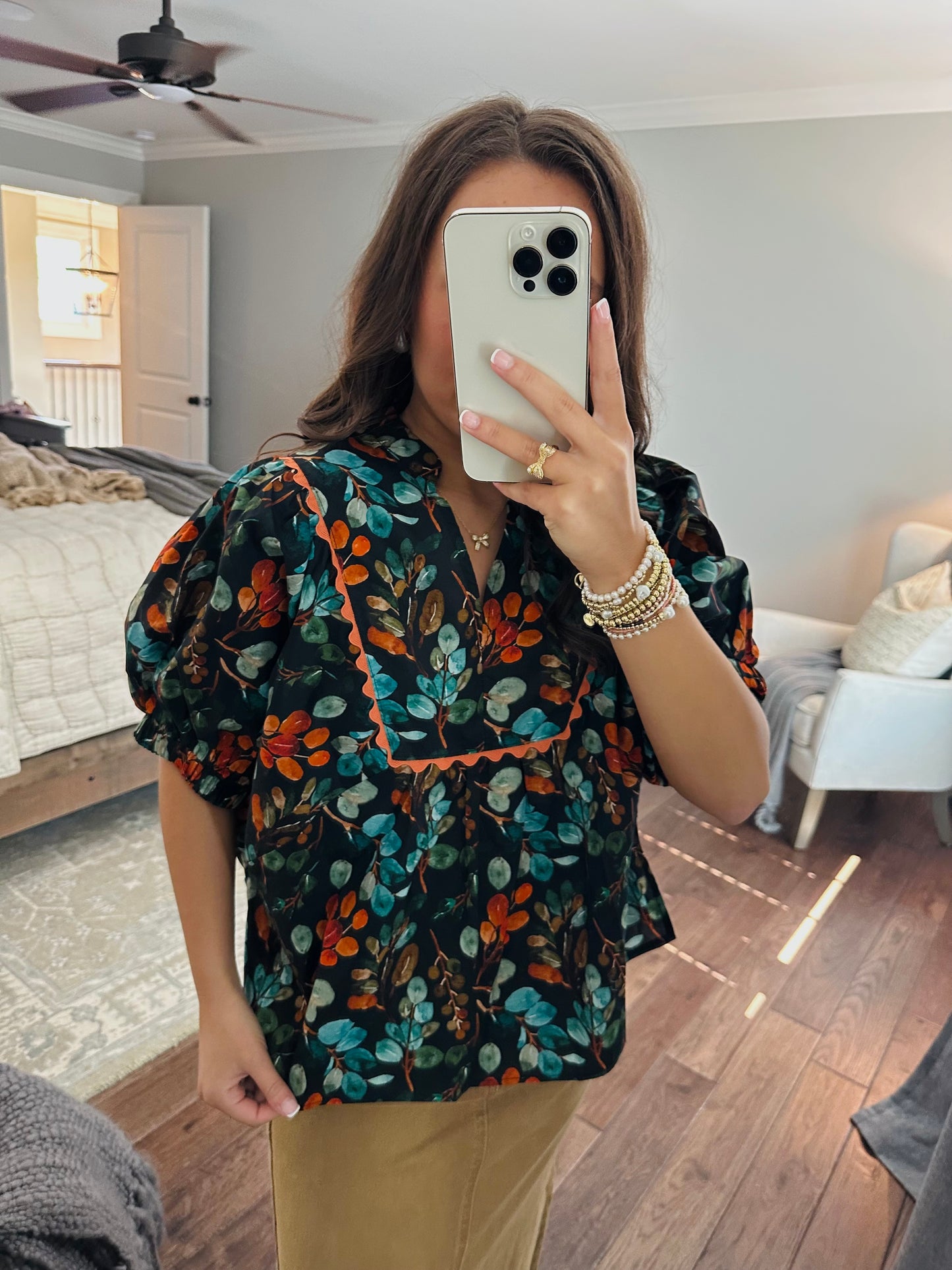 The Autumn Black Floral Top