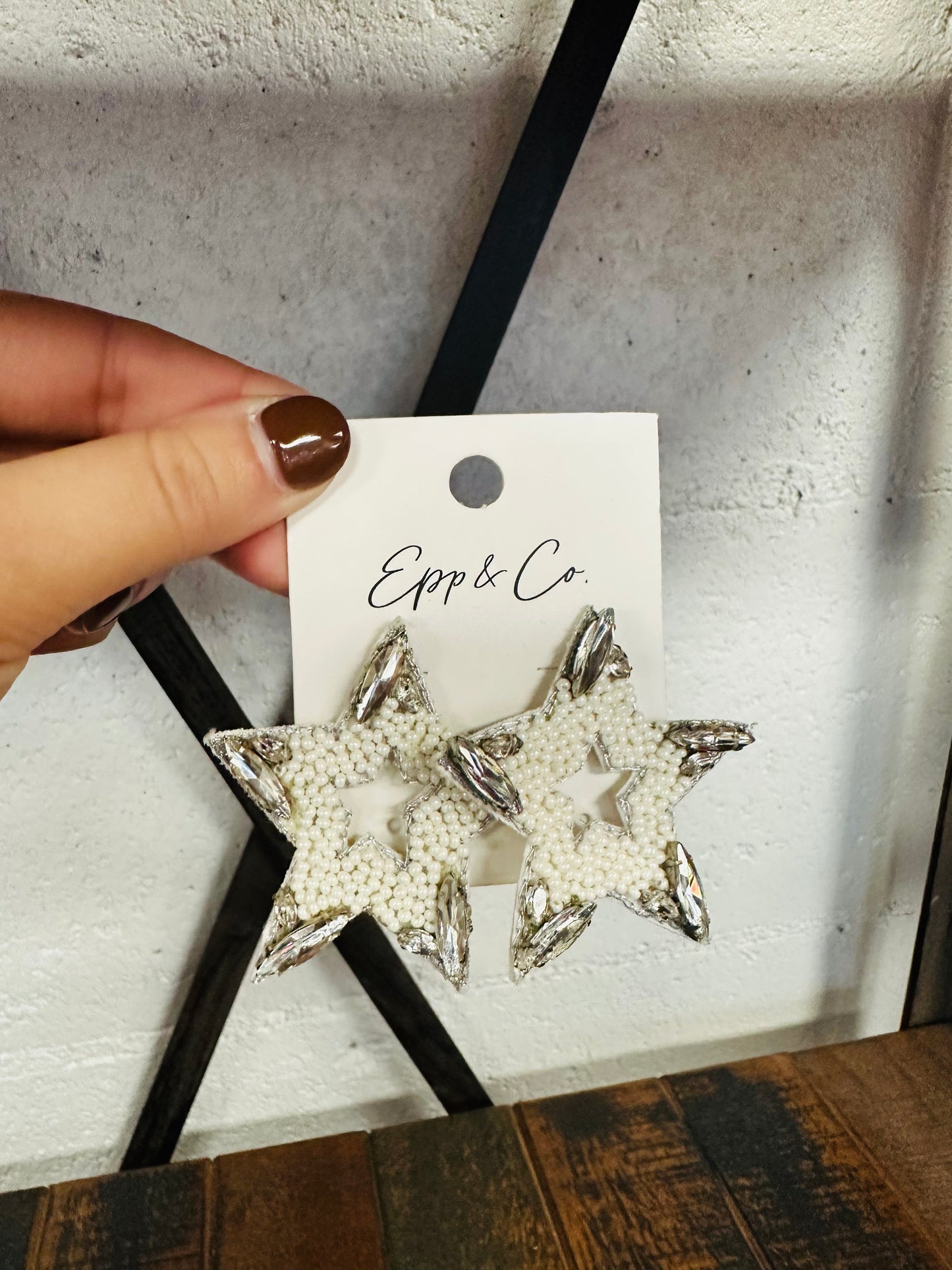 Rhinestone Beaded Star Studs