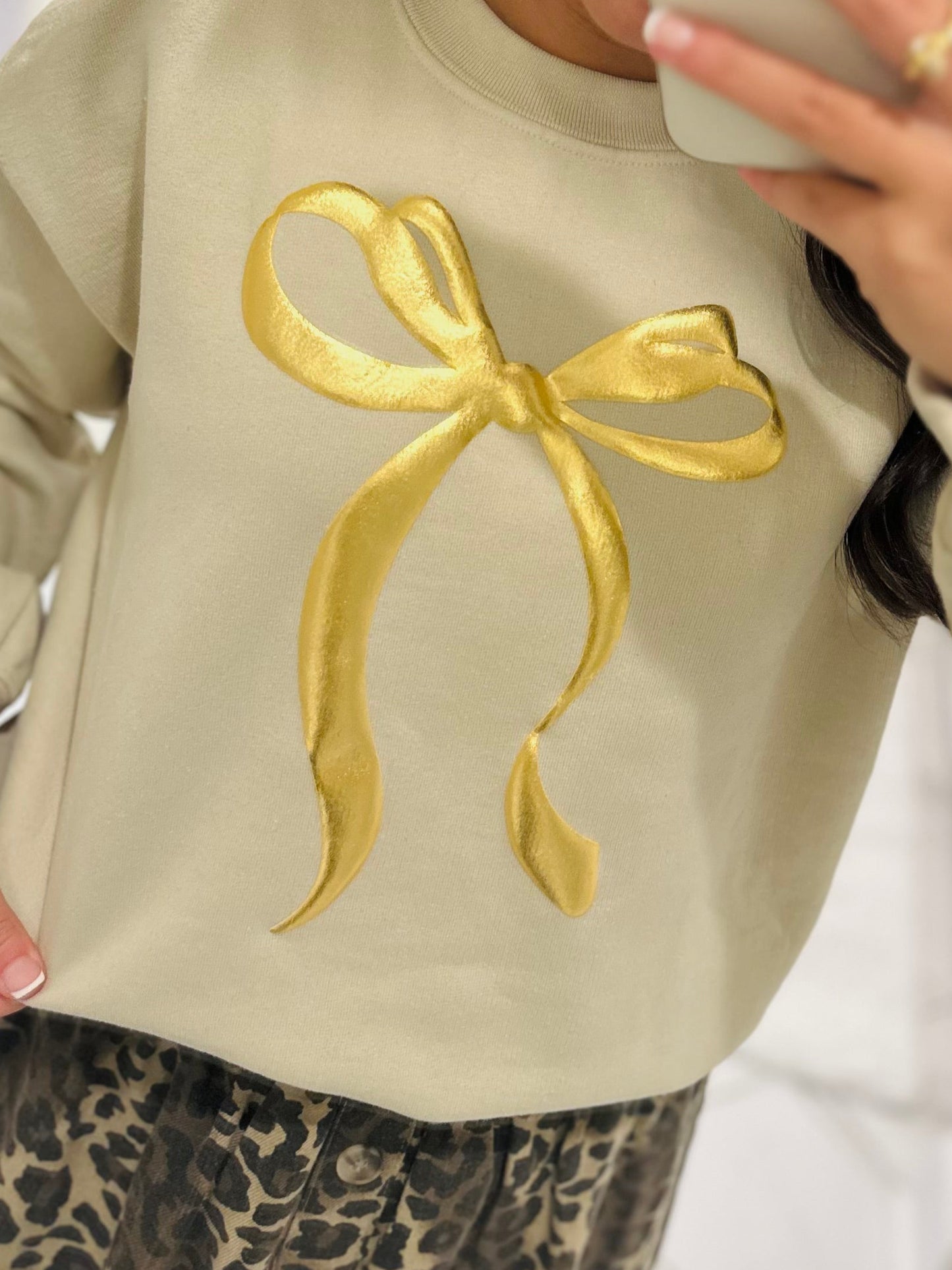 The Gold Girly Bow Sweatshirt
